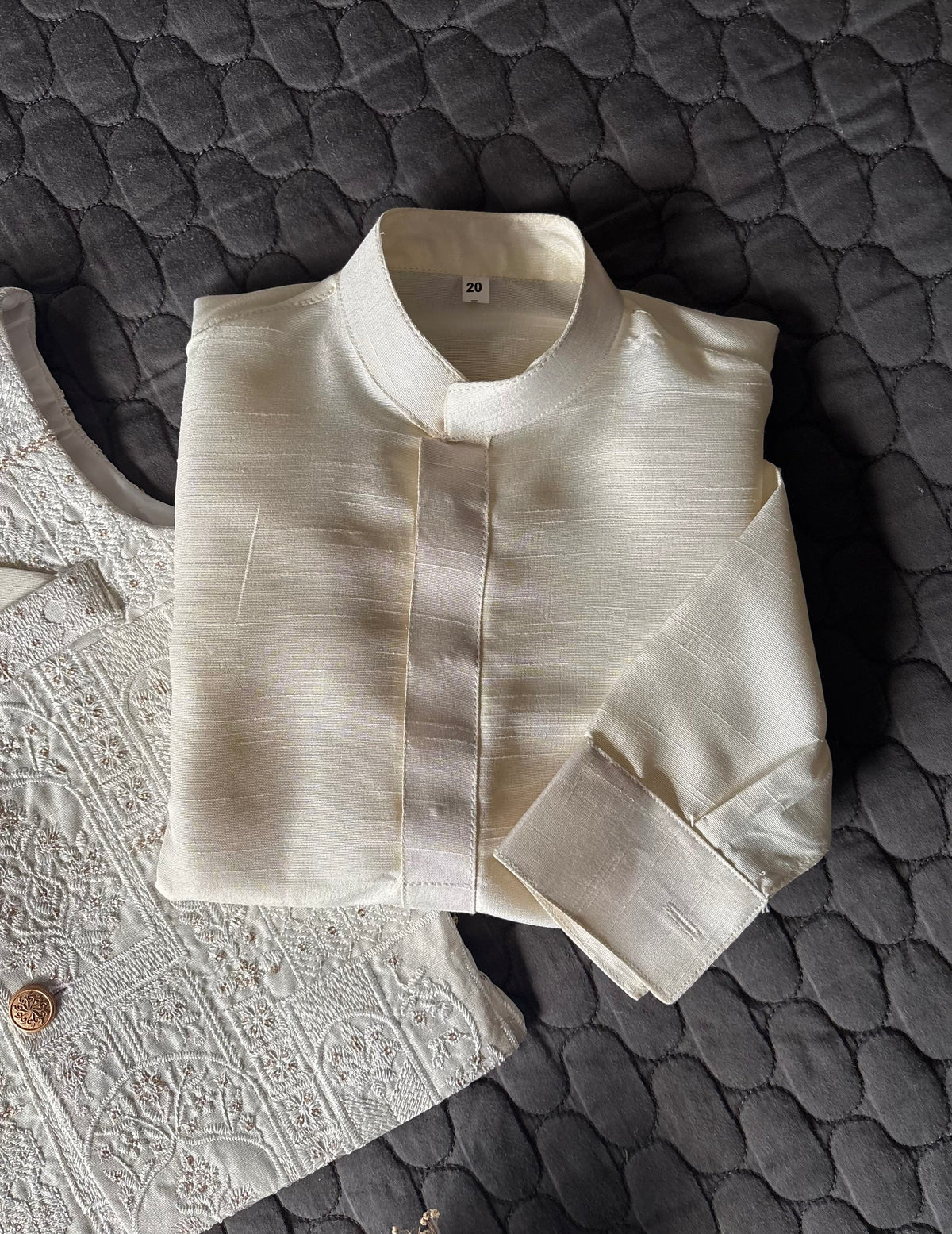 OFF-WHITE EMBROIDERED WAISTCOAT 3PC (WC1)