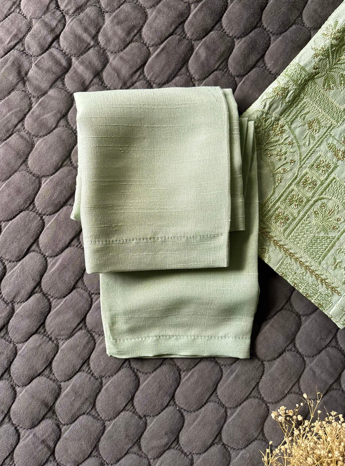 MINT GREEN EMBROIDERED WAISTCOAT 3PC (WC1)