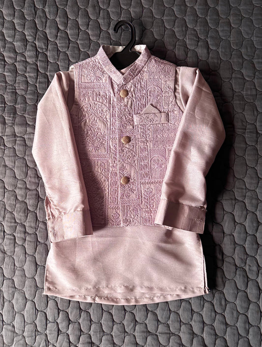 LILAC EMBROIDERED WAISTCOAT 3PC (WC1)