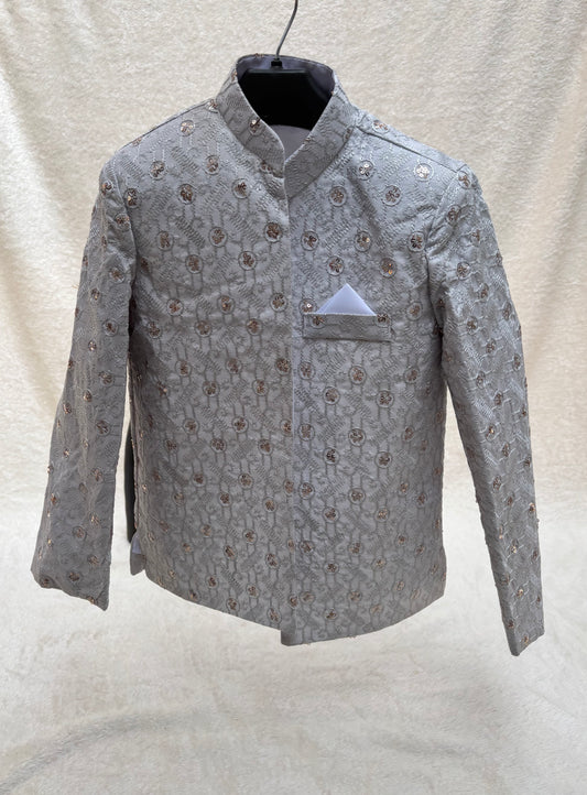 Light Gray Front Open Prince Coat
