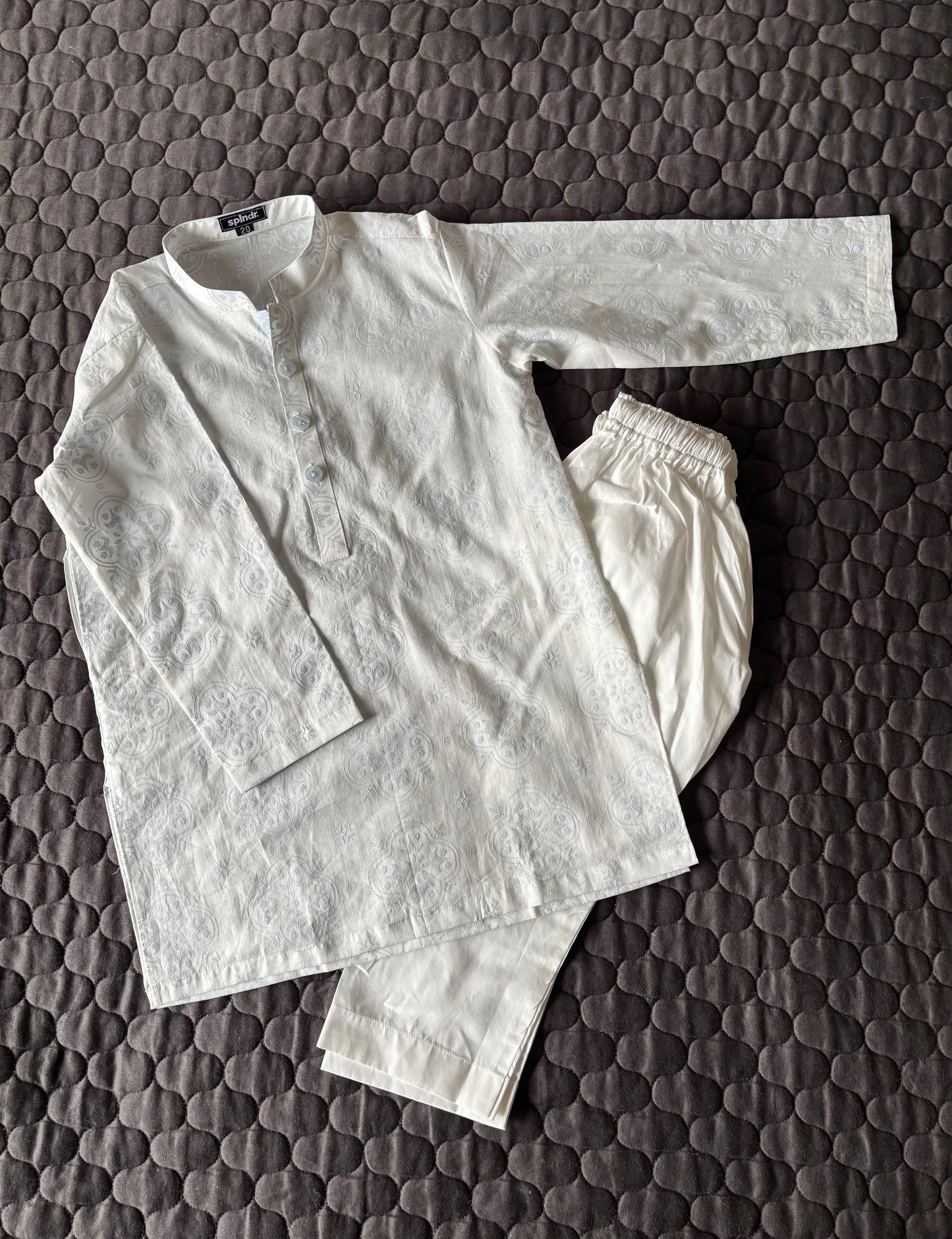 WHITE EMBOSSED