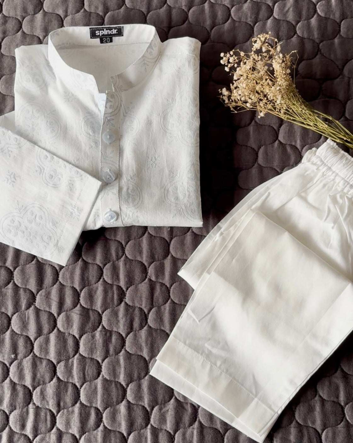WHITE EMBOSSED