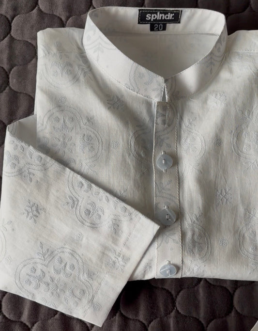 WHITE EMBOSSED
