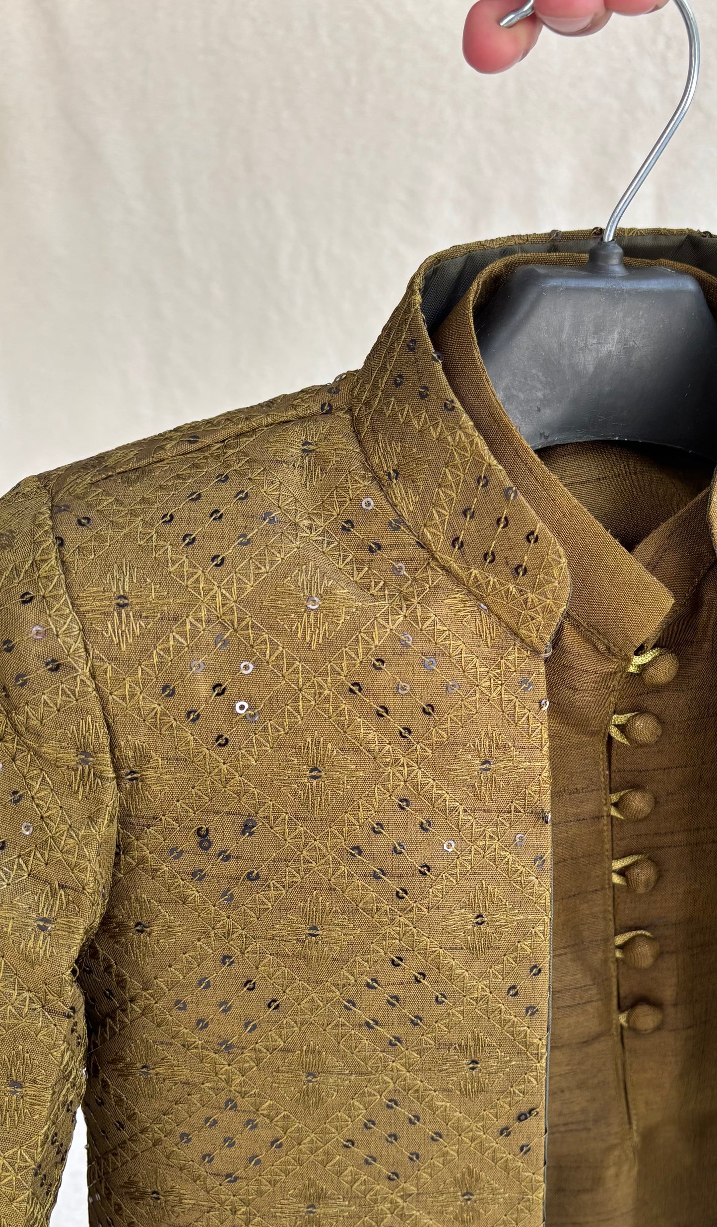 Mehandi Embroidered Sherwani Suit (102)