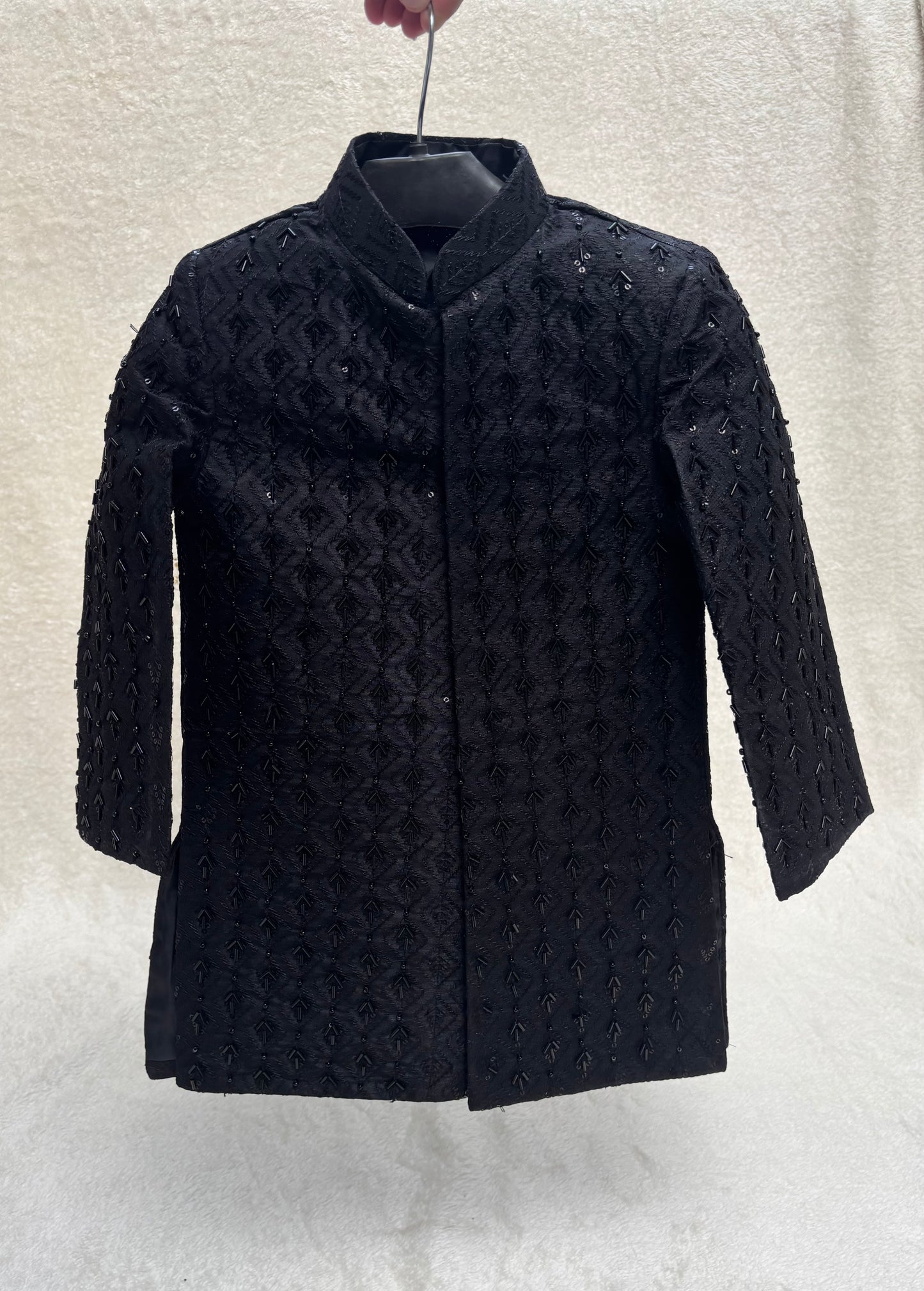 Black Sherwani Hand Worked (101)