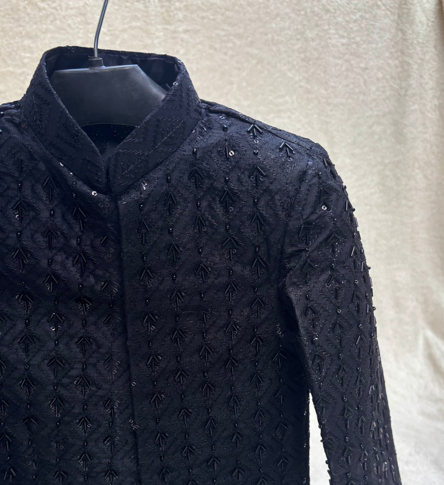 Black Sherwani Hand Worked (101)