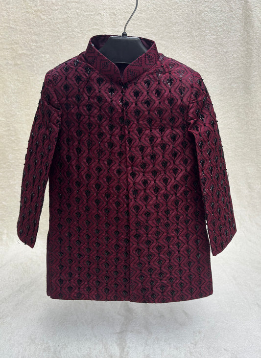 Maroon Sherwani Hand Worked (101)