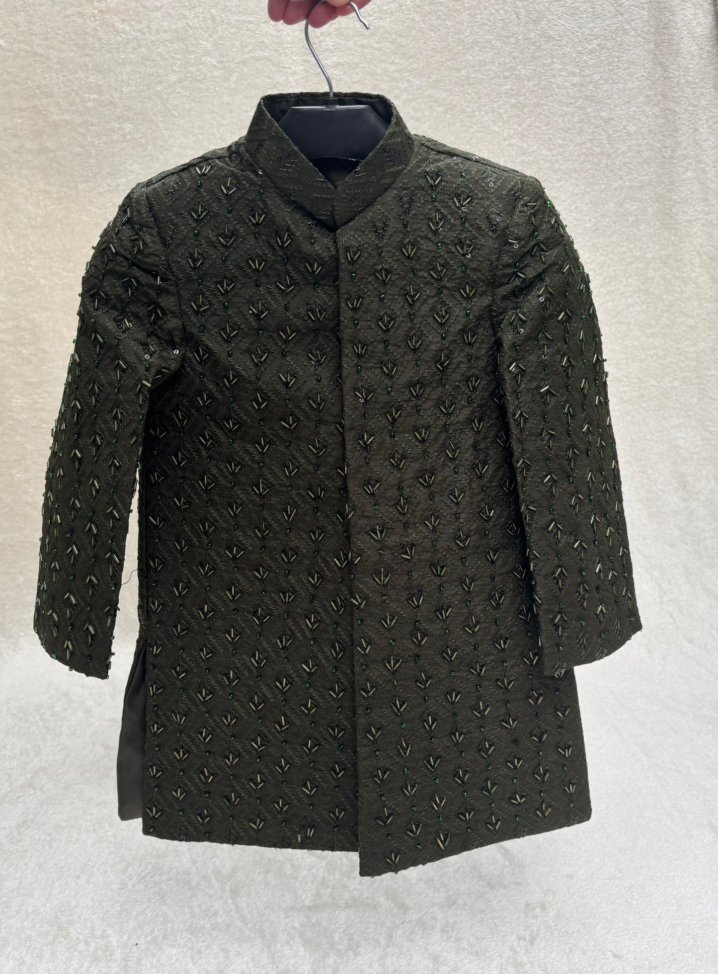 Mehandi Sherwani Hand Worked