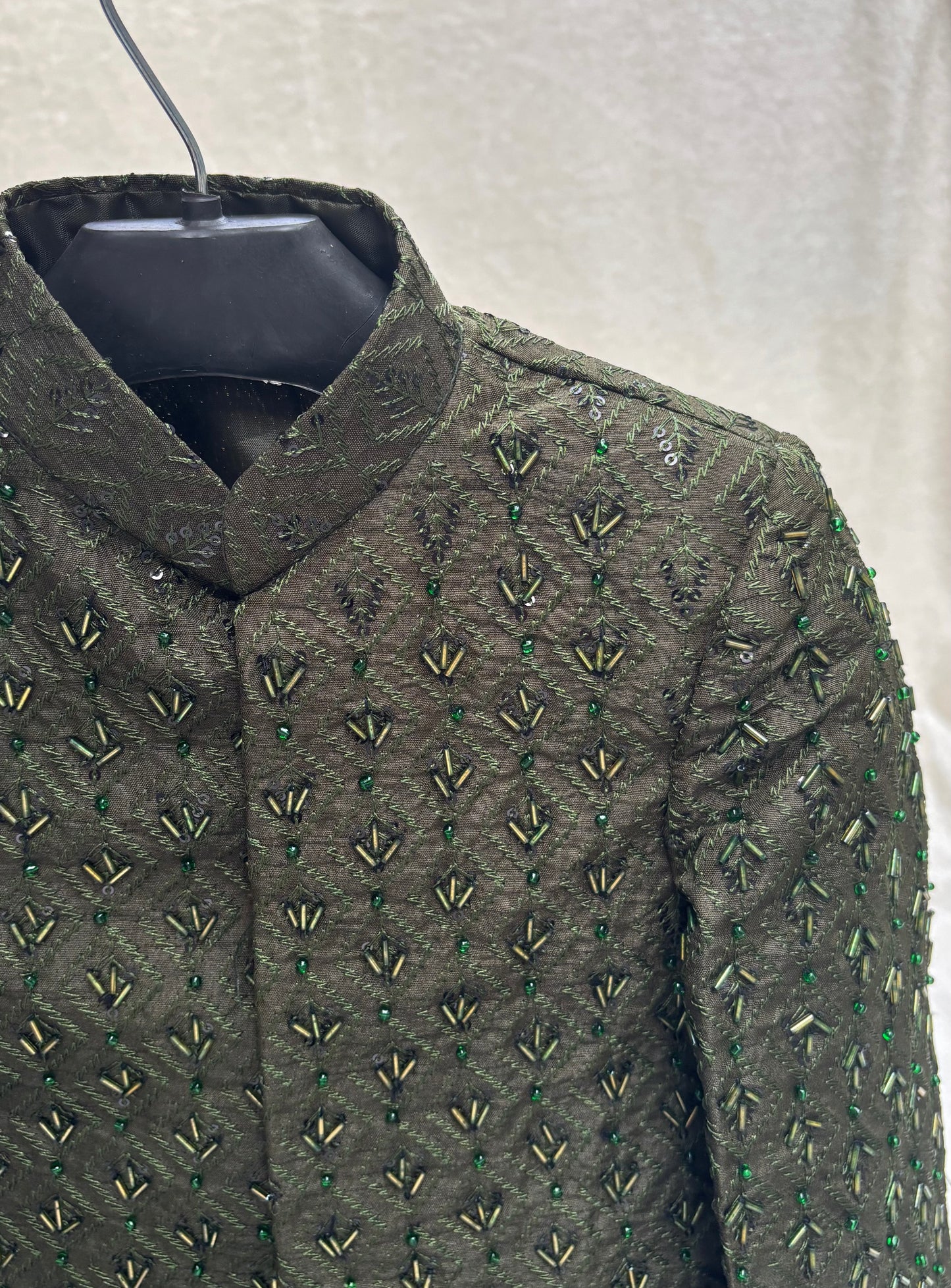 Mehandi Sherwani Hand Worked