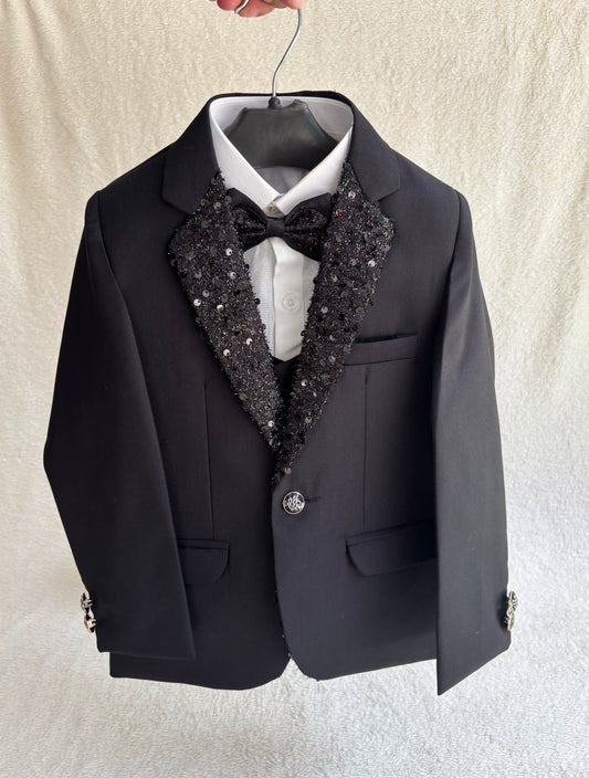 Dapper Black Suit 4pc