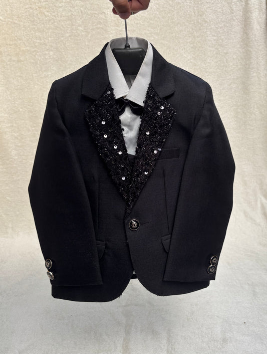 Dapper Black Suit 4pc