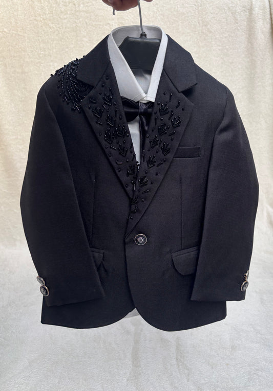 Hand Worked Black Suit 4pc