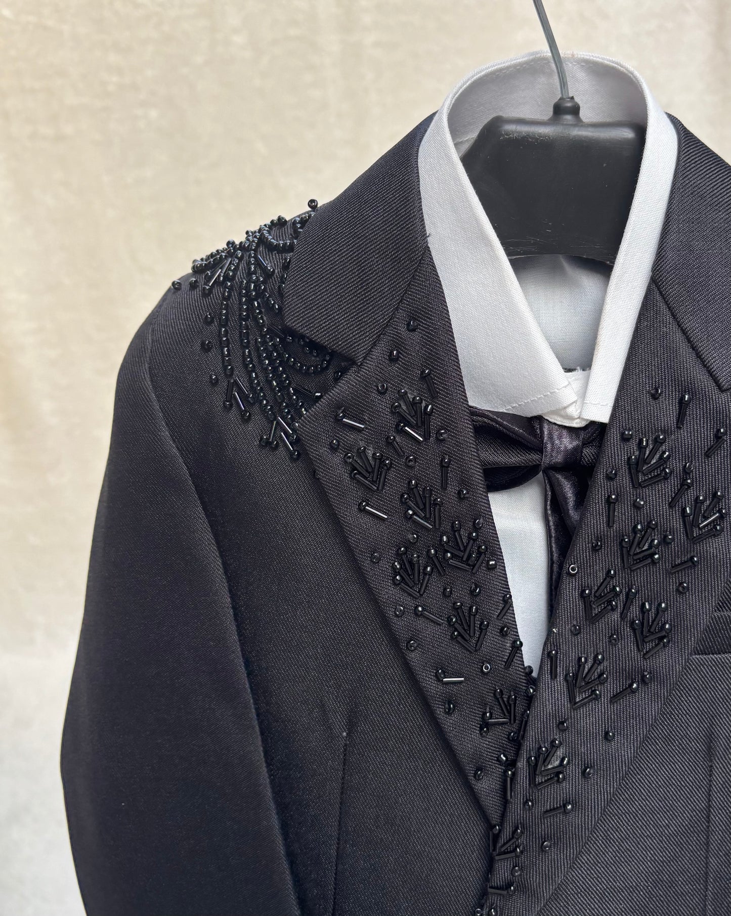 Hand Worked Black Suit 4pc