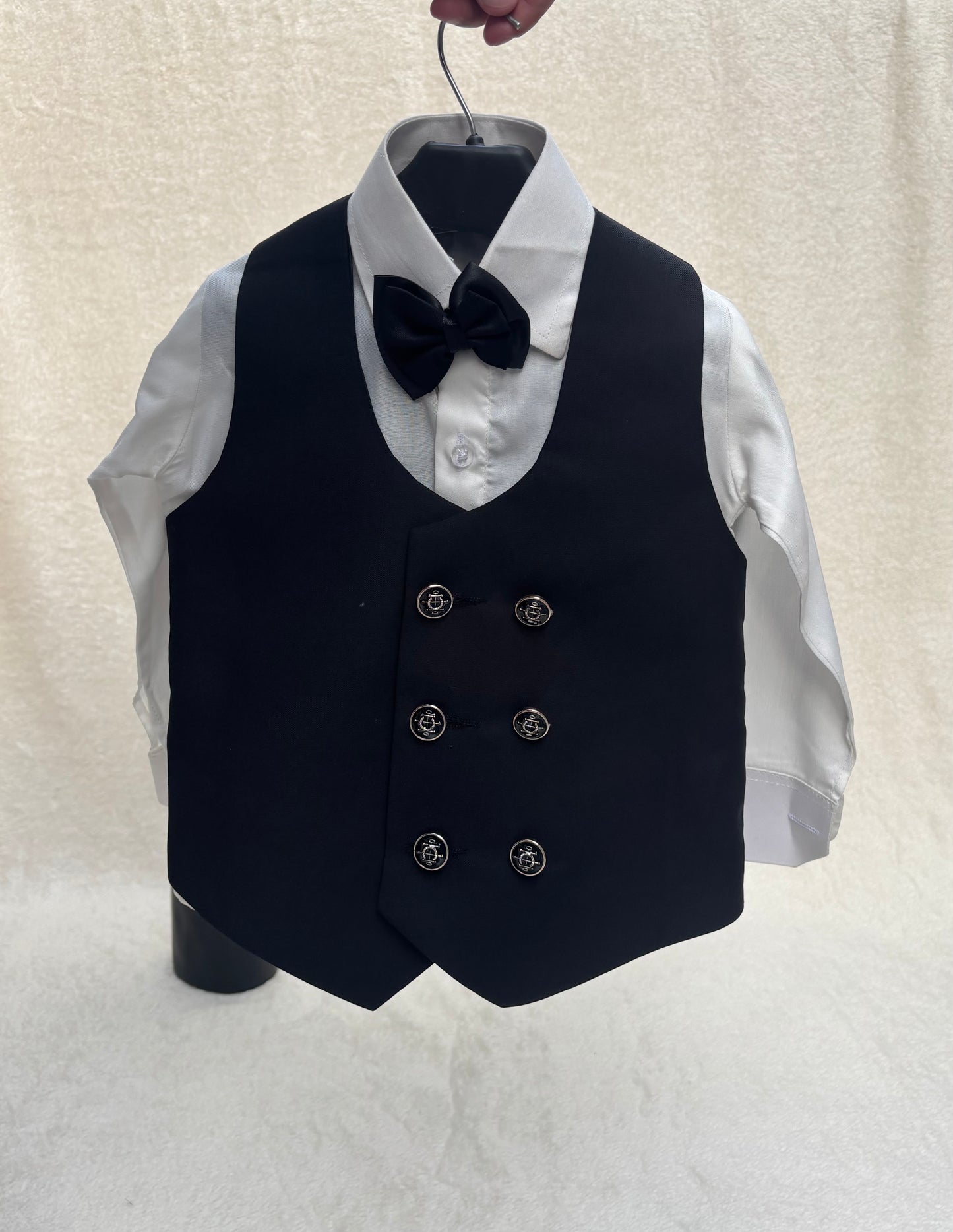 Peak Lapel Black Suit 4pc
