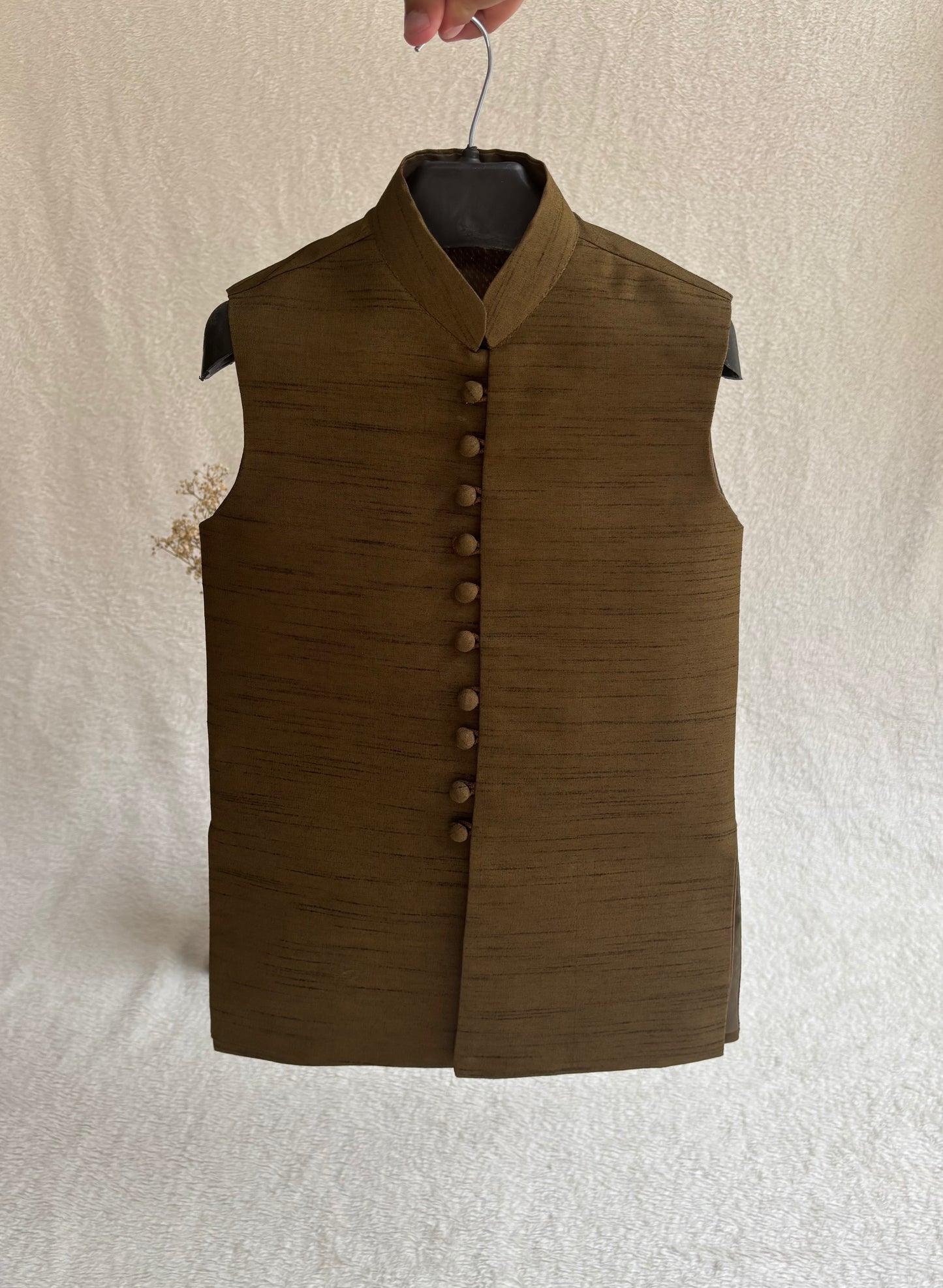 Mehandi Double Layer Sherwani Suit