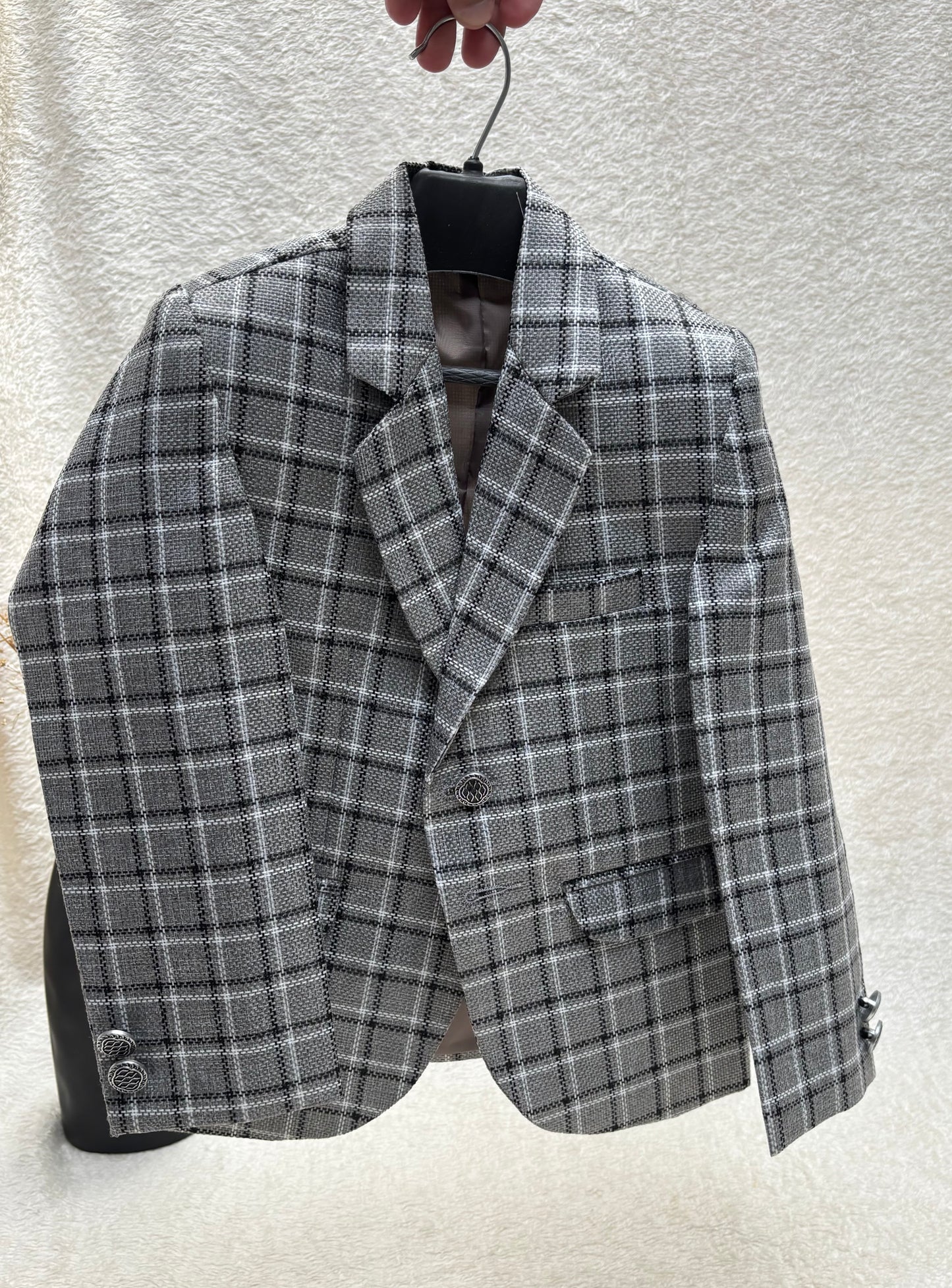 Jute Gray Checkered Blazer