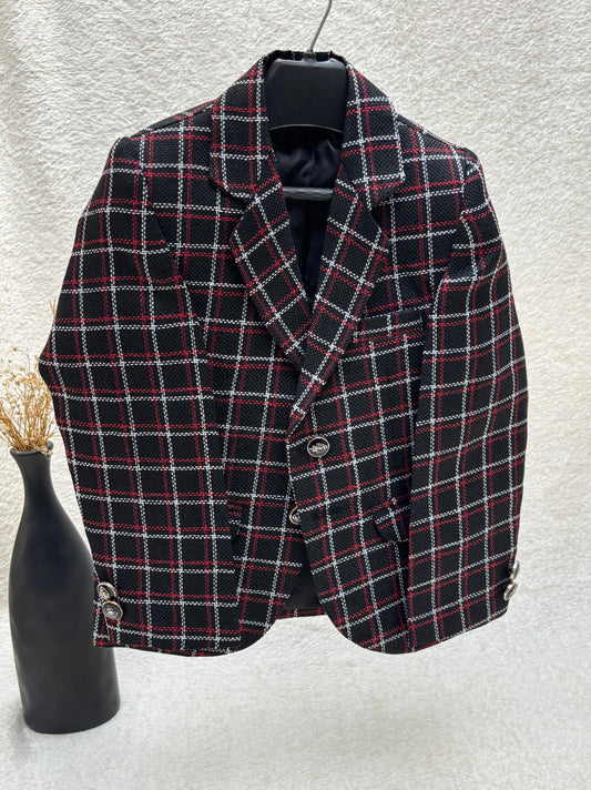 Jute Black Checkered Blazer