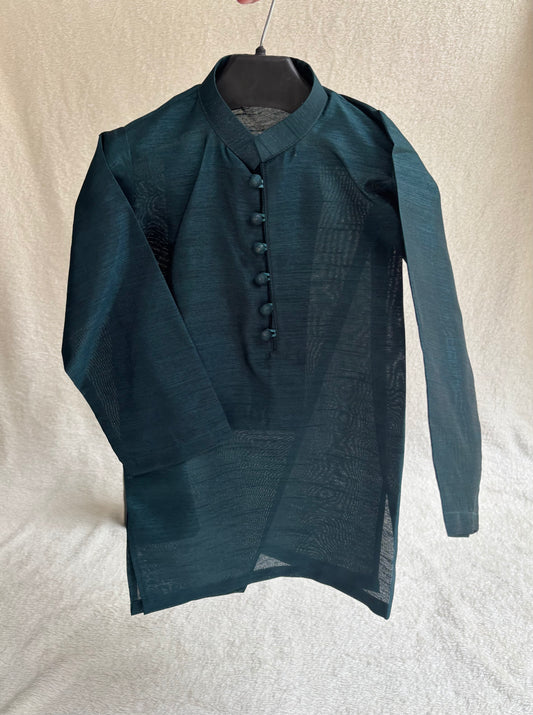 Teal Embroidered Sherwani Suit