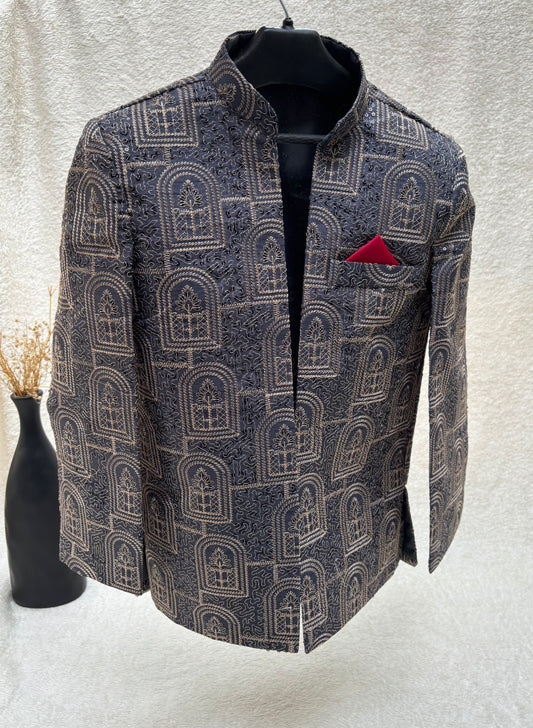 Gray Front Open Prince Coat (102)