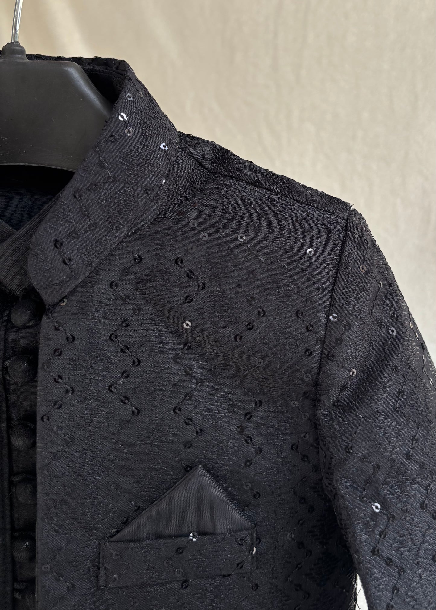 Black Embroidered Sherwani Suit (112)