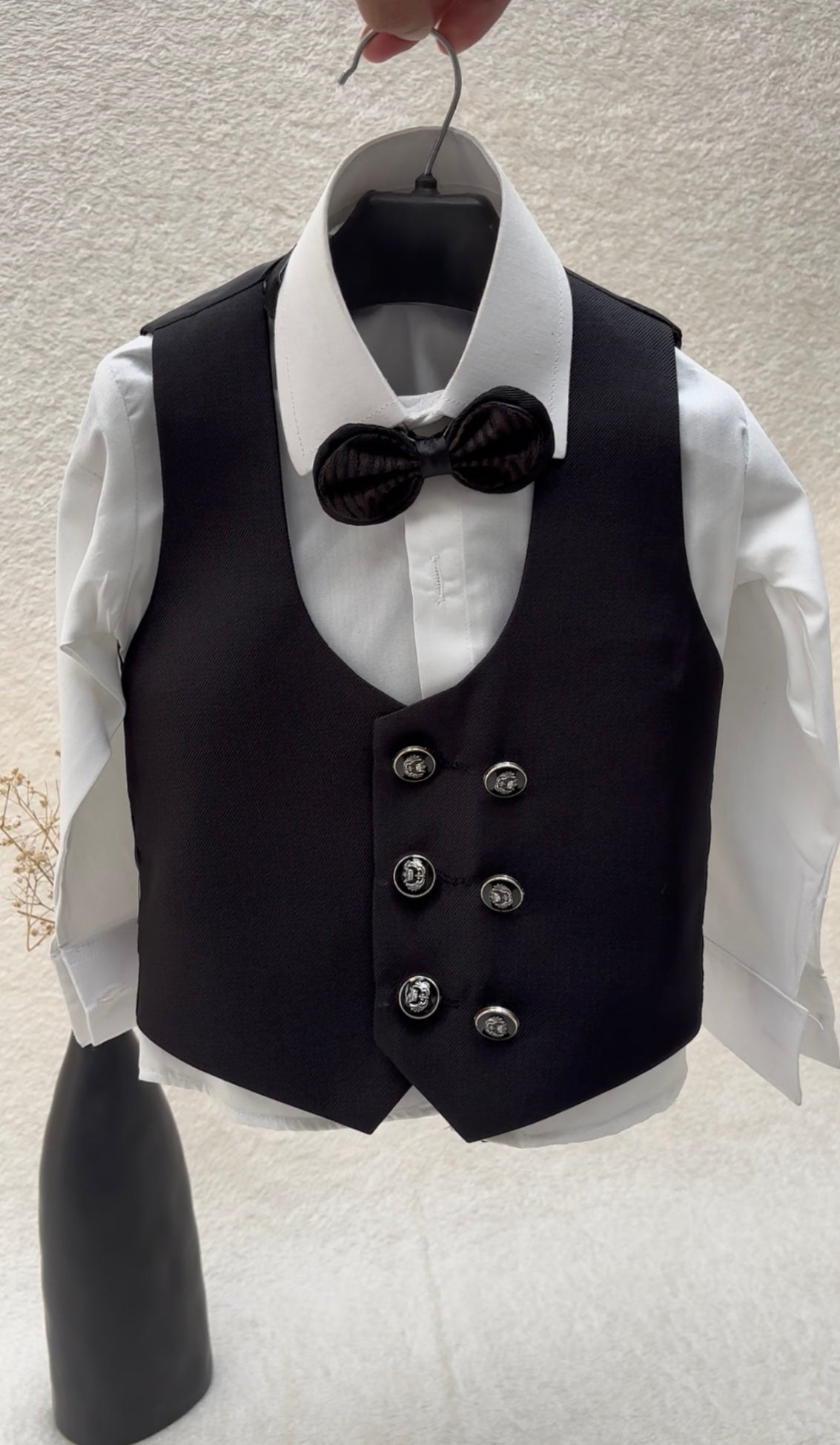 Self Textured Brown Suit 4pc