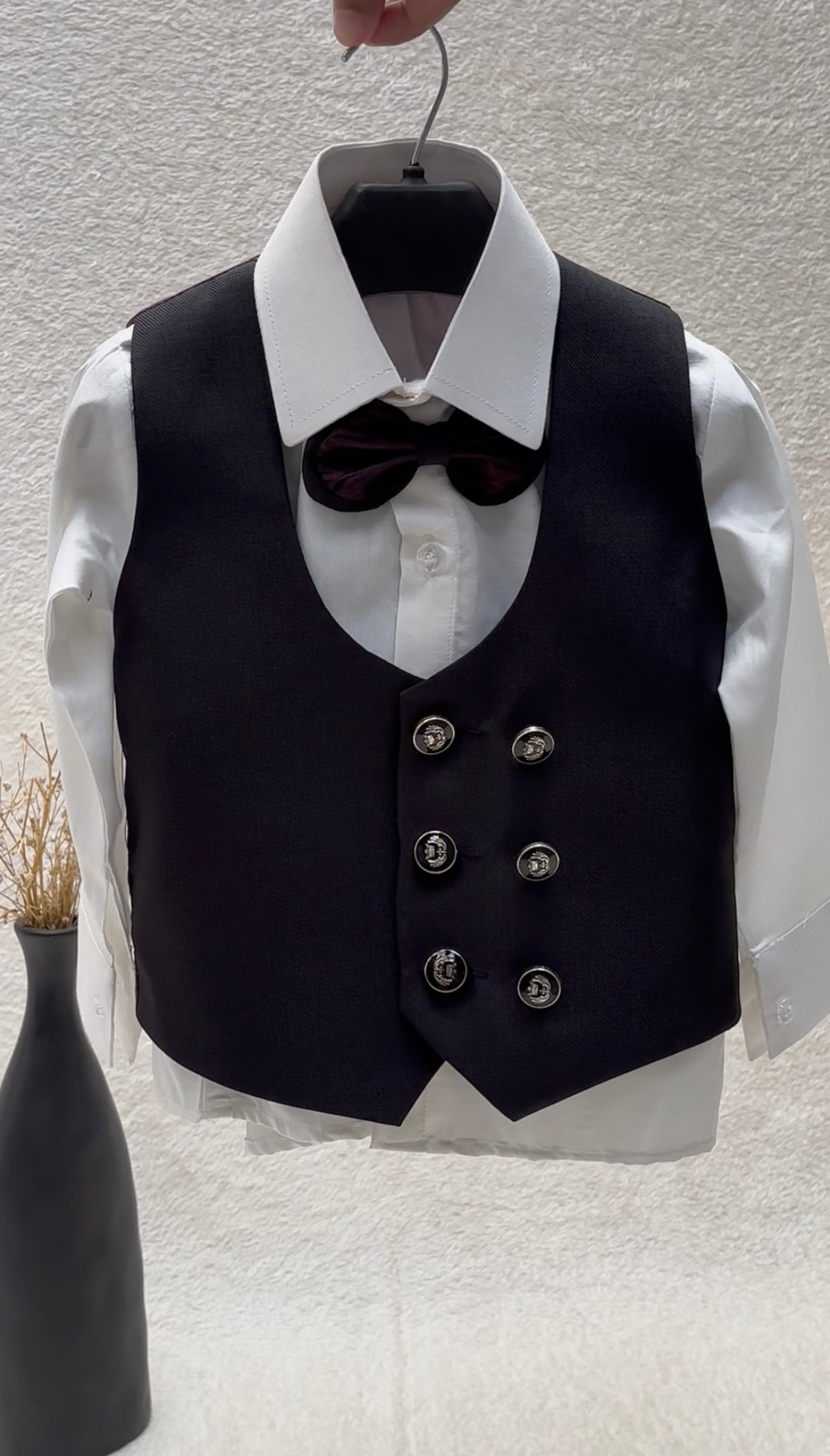 Self Textured Maroon Suit 4pc