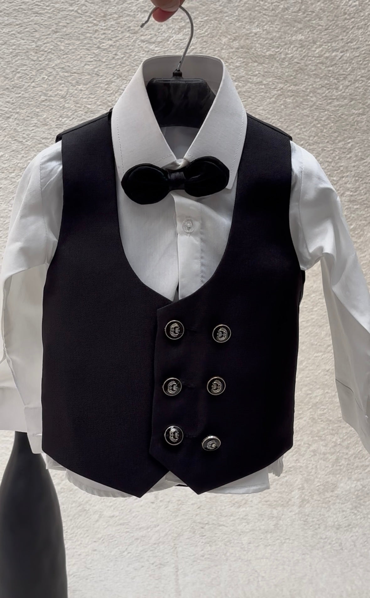 Self Textured Black Suit 4pc