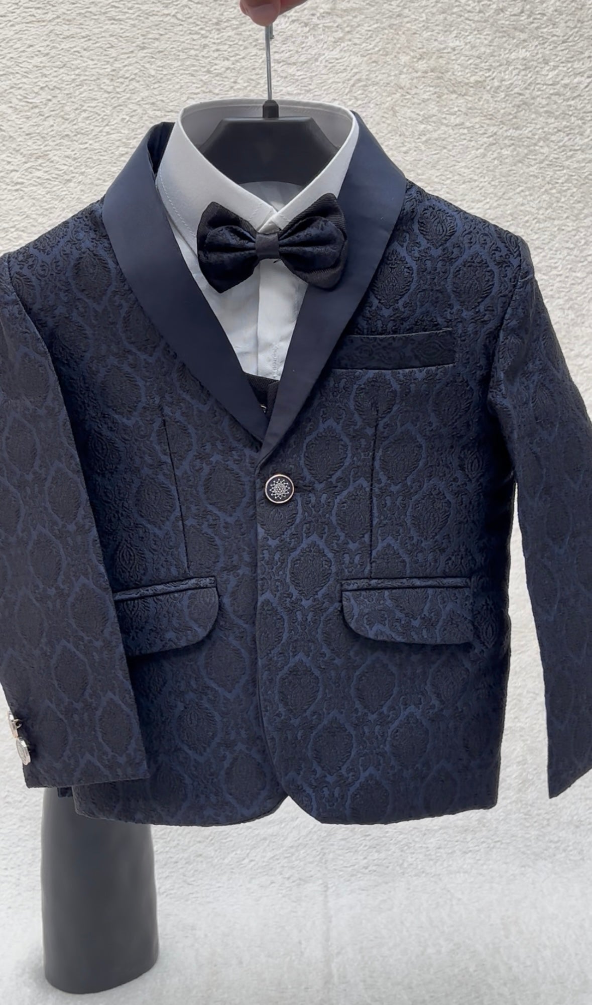 Textured Blue Suit 4pc