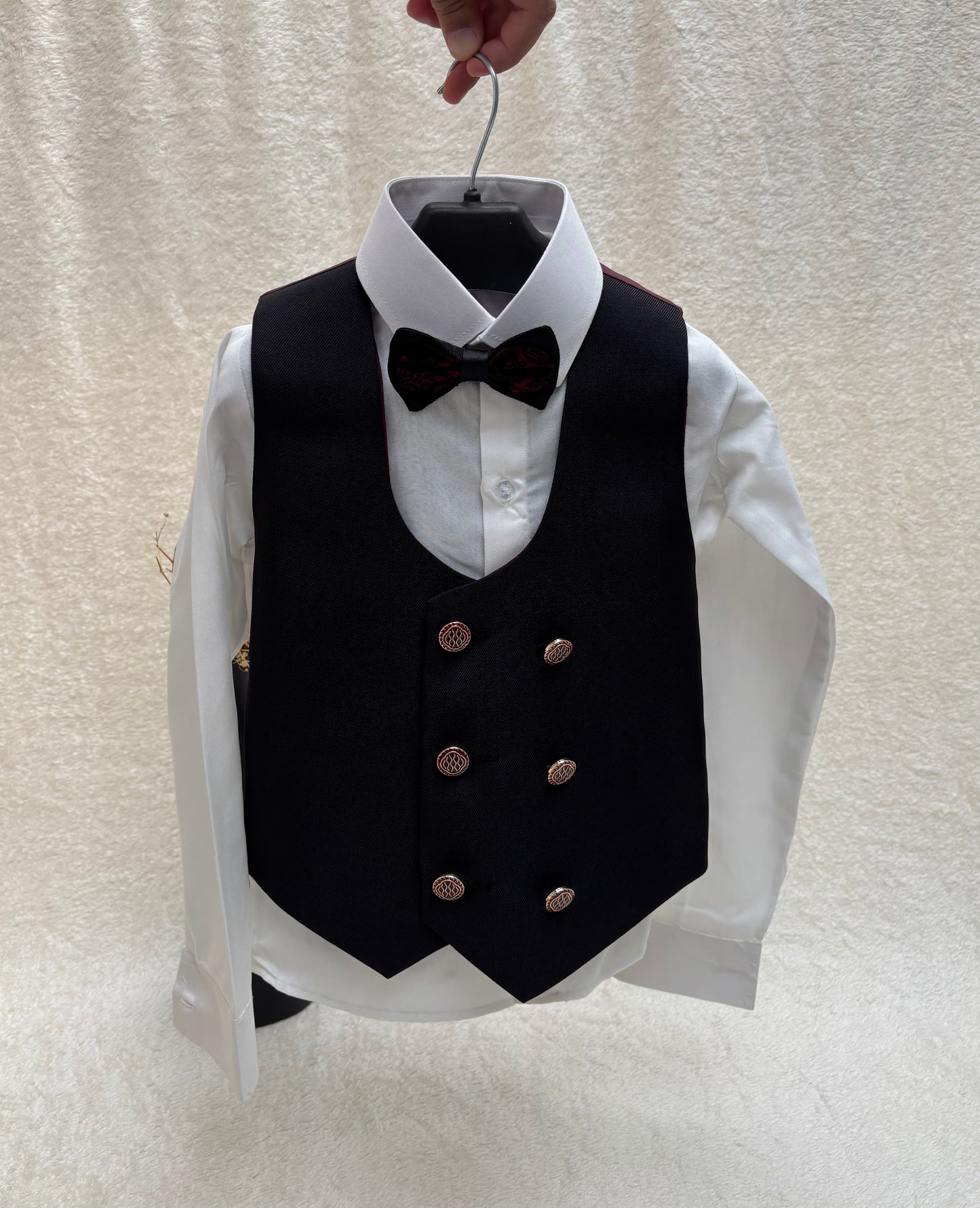 Textured Maroon Suit 4pc