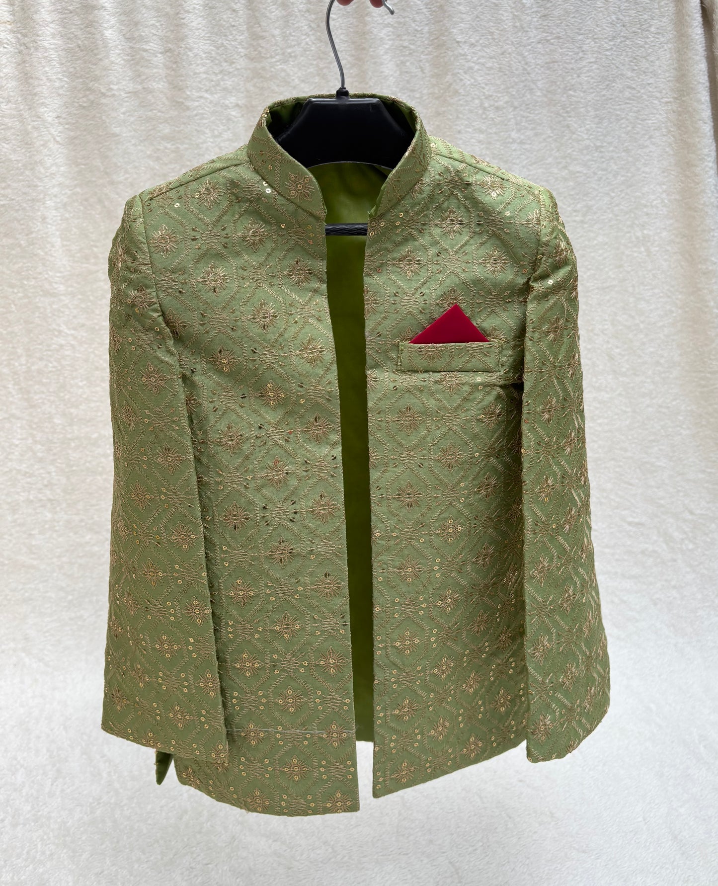 Pista Green Front Open Prince Coat