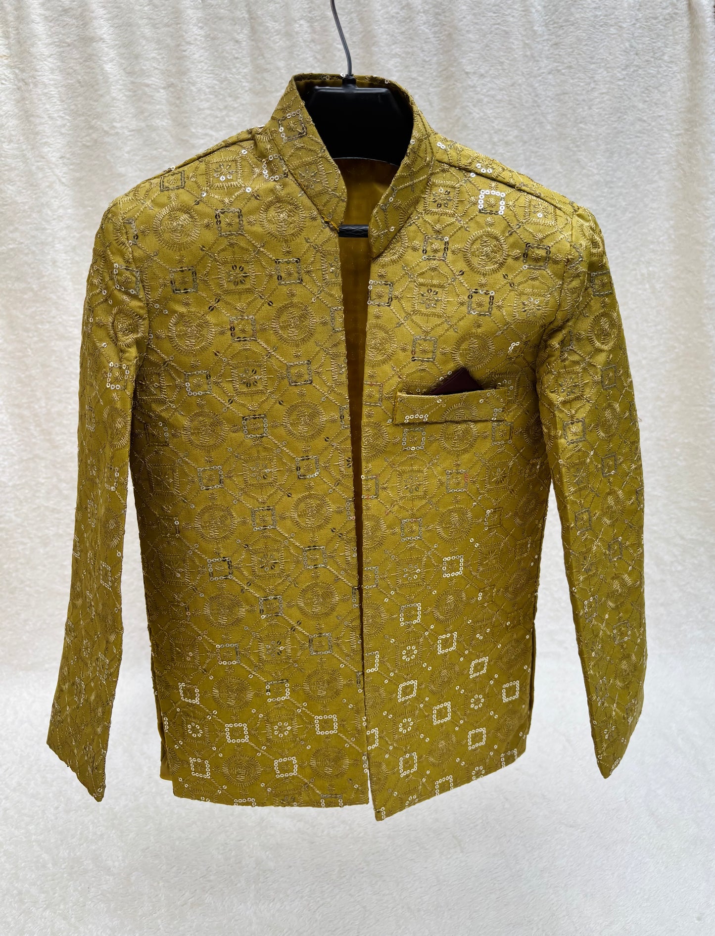 Pastel Yellow Front Open Prince Coat