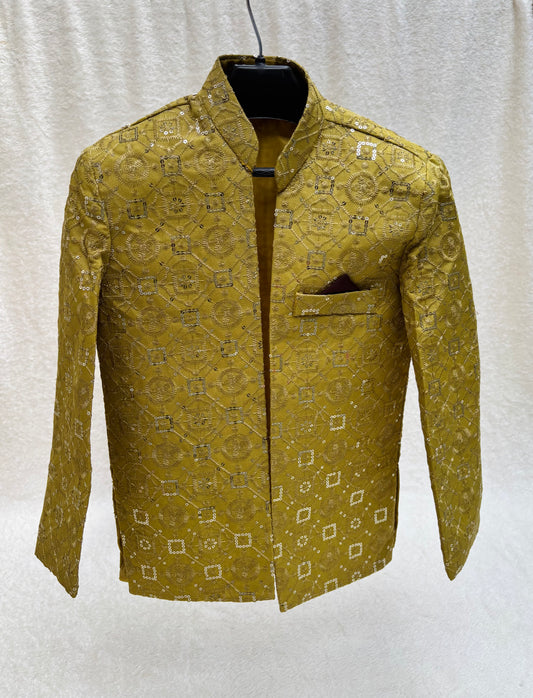 Pastel Yellow Front Open Prince Coat