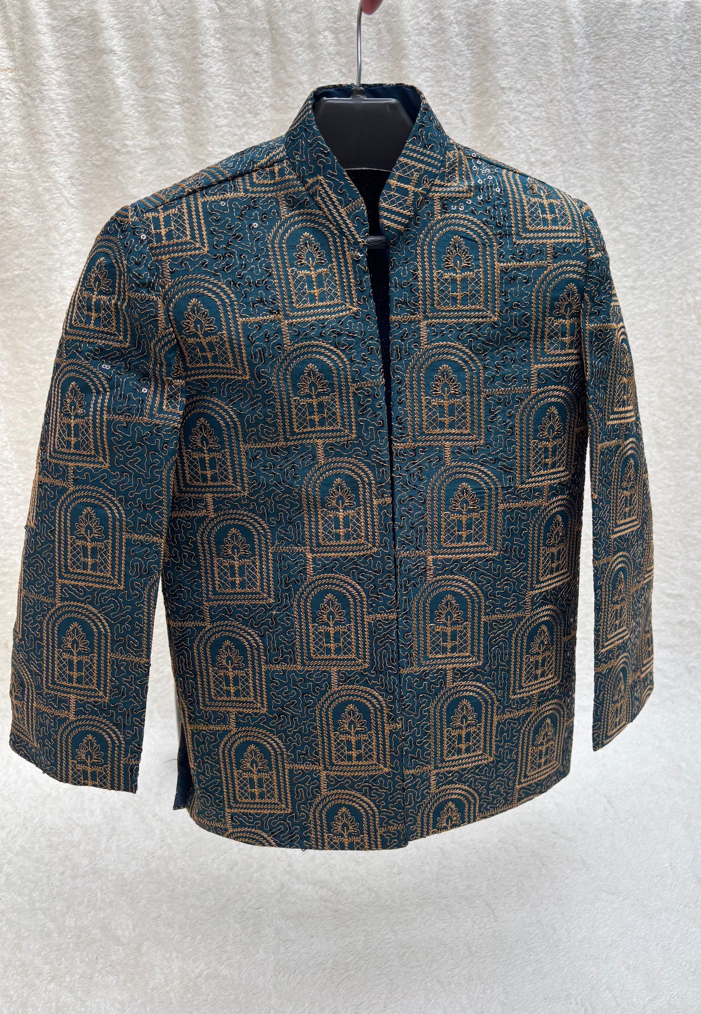 Teal Blue Front Open Prince Coat