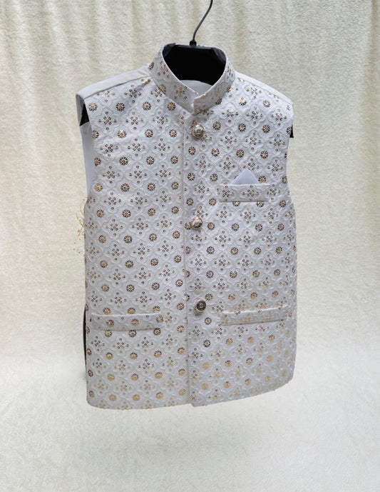 White Embroidered Waistcoat (102)