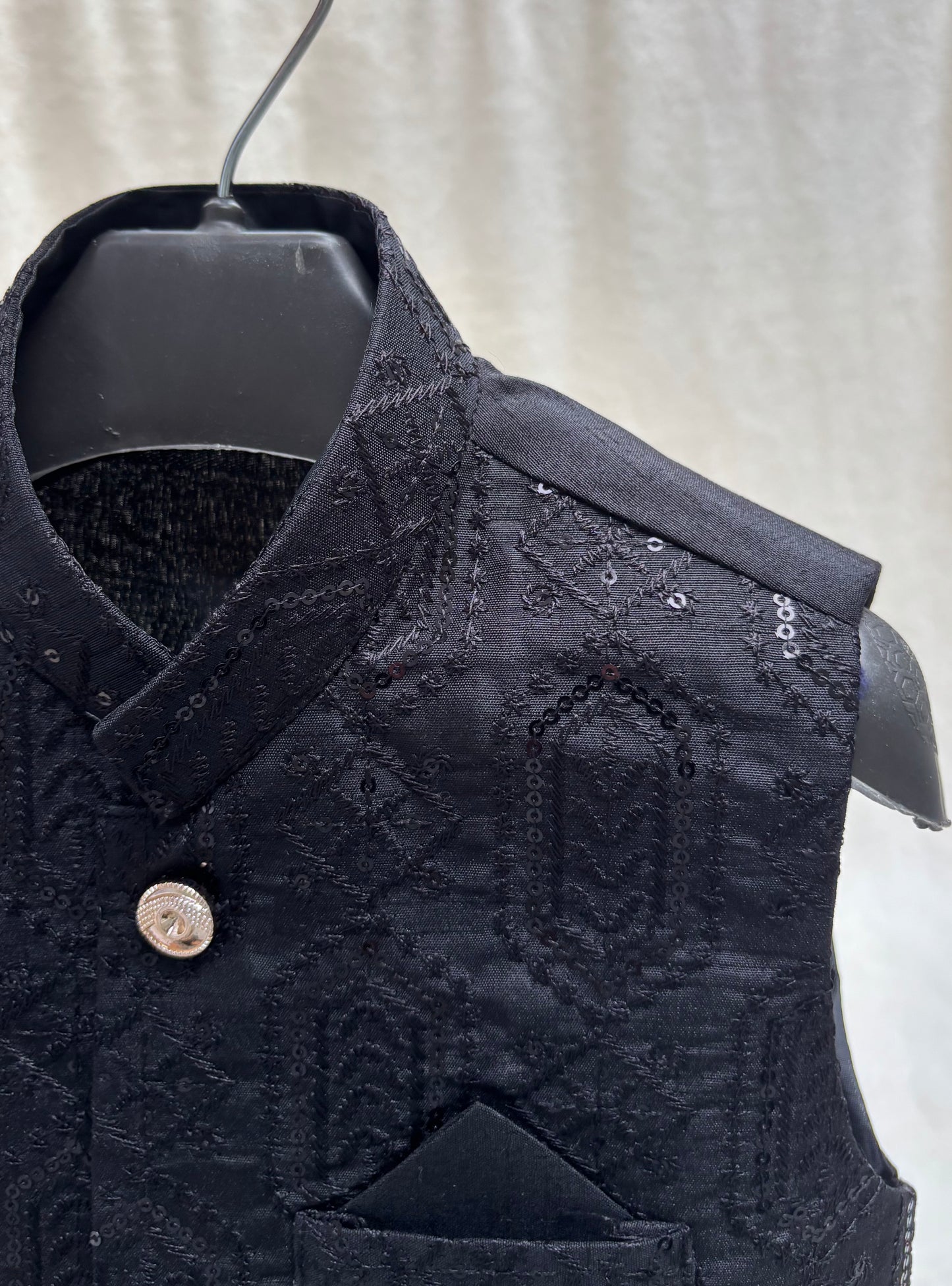 Black Embroidered Waistcoat (104)