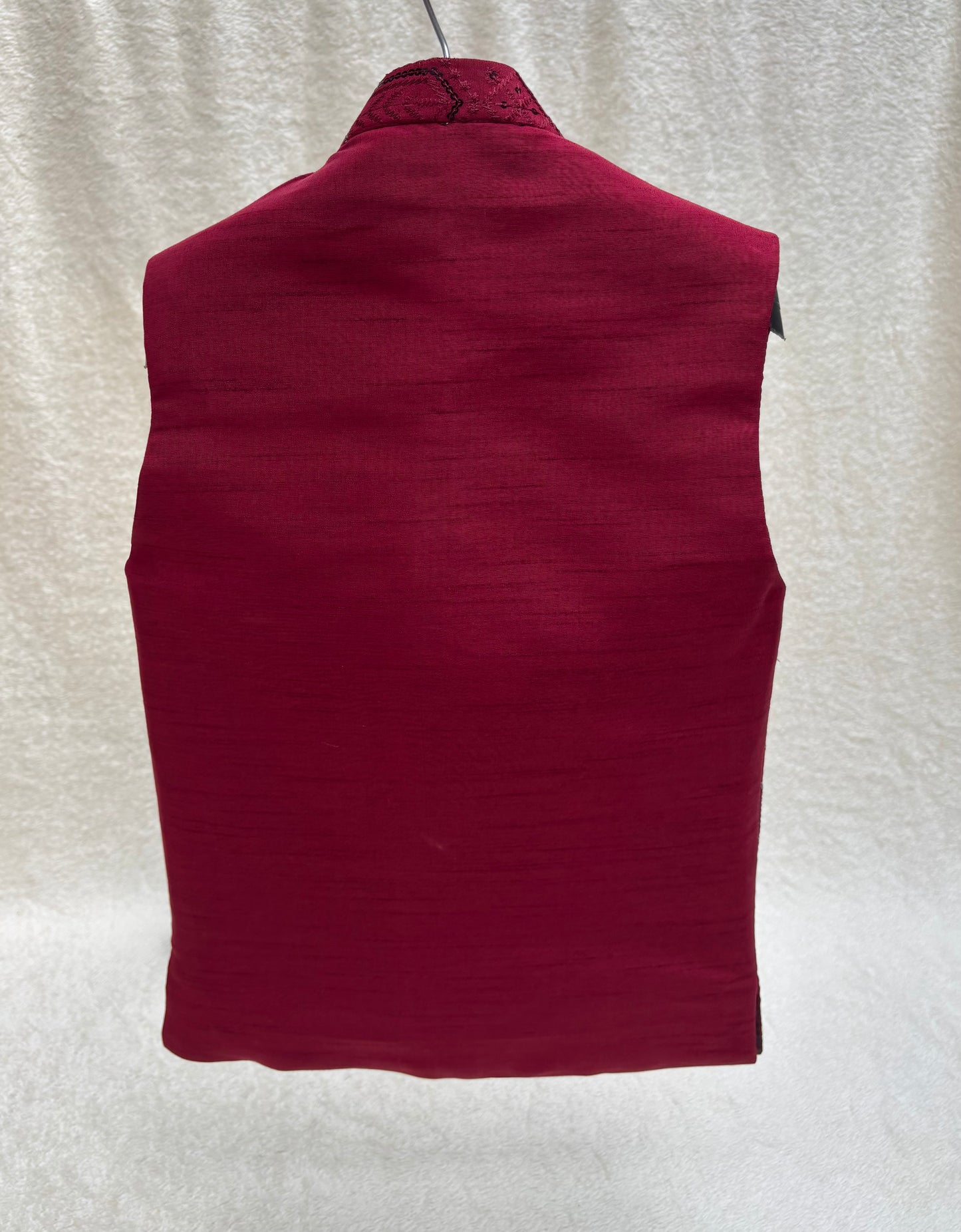 Maroon Embroidered Waistcoat (101)