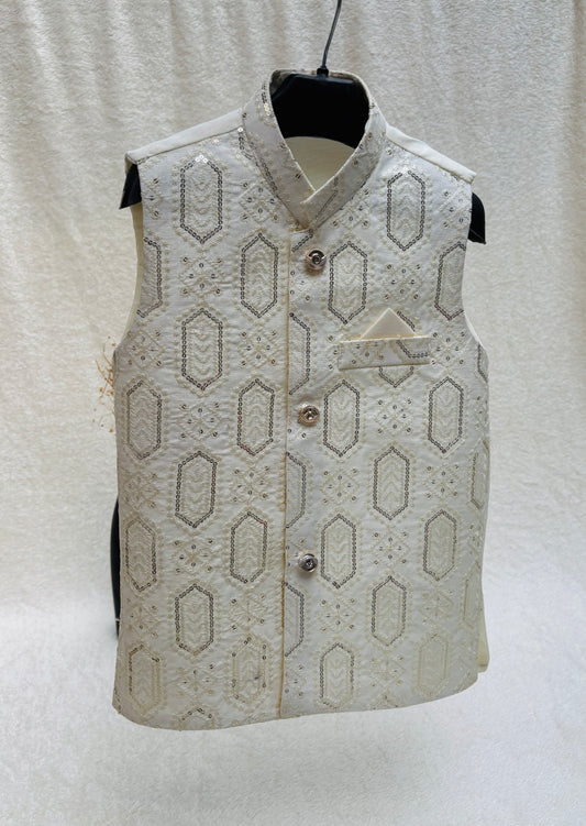 Off-White Embroidered Waistcoat (102)