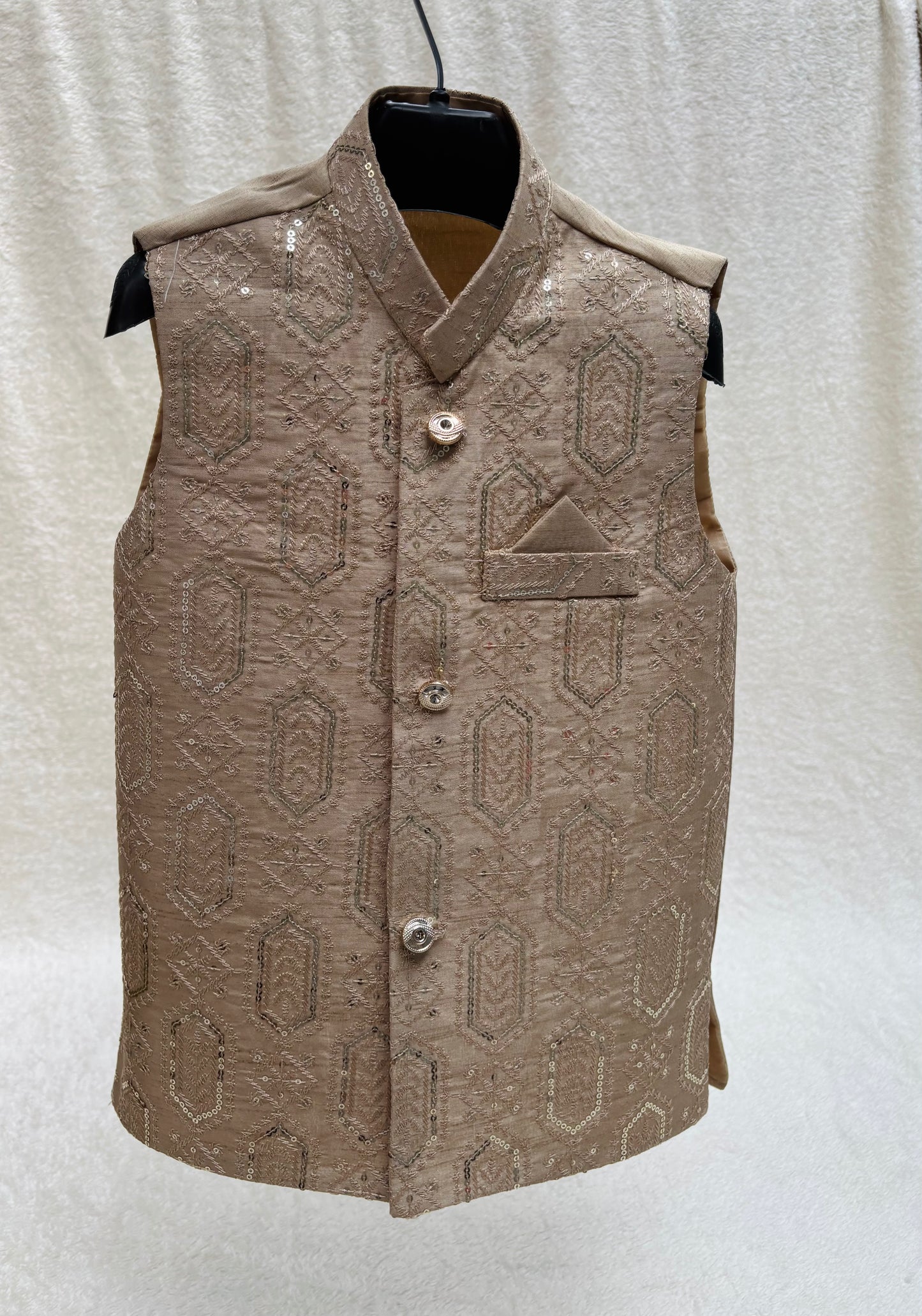 Beige Embroidered Waistcoat