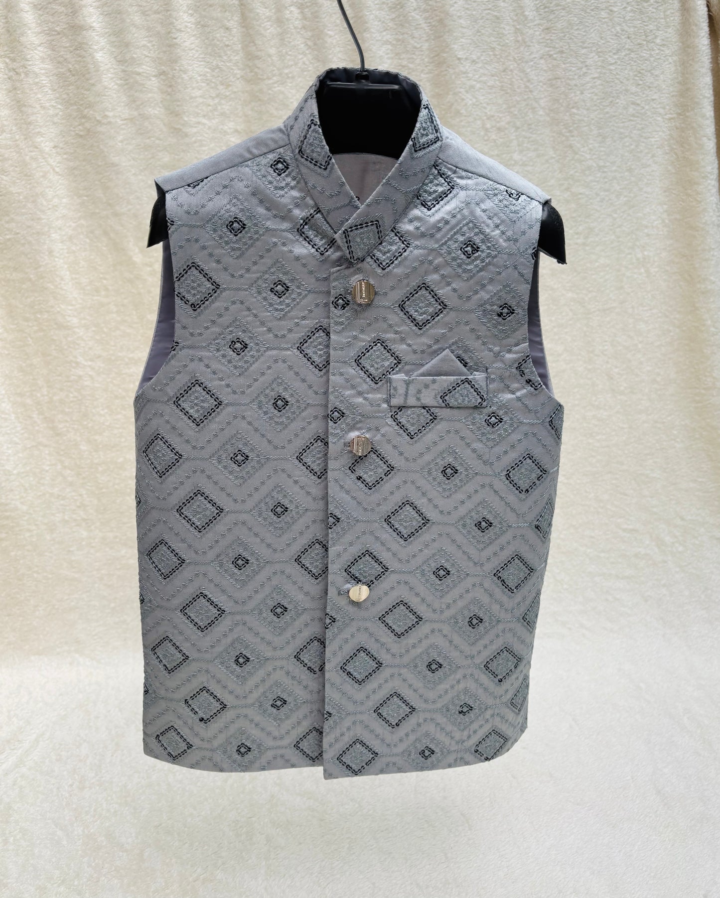 Gray Embroidered Waistcoat (101)