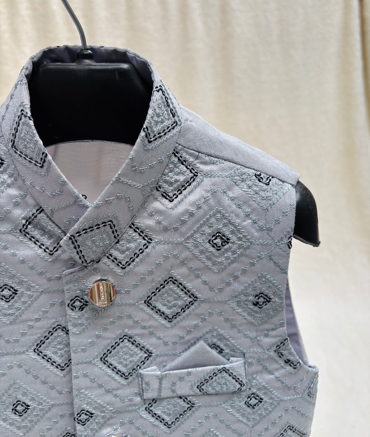 Gray Embroidered Waistcoat (101)