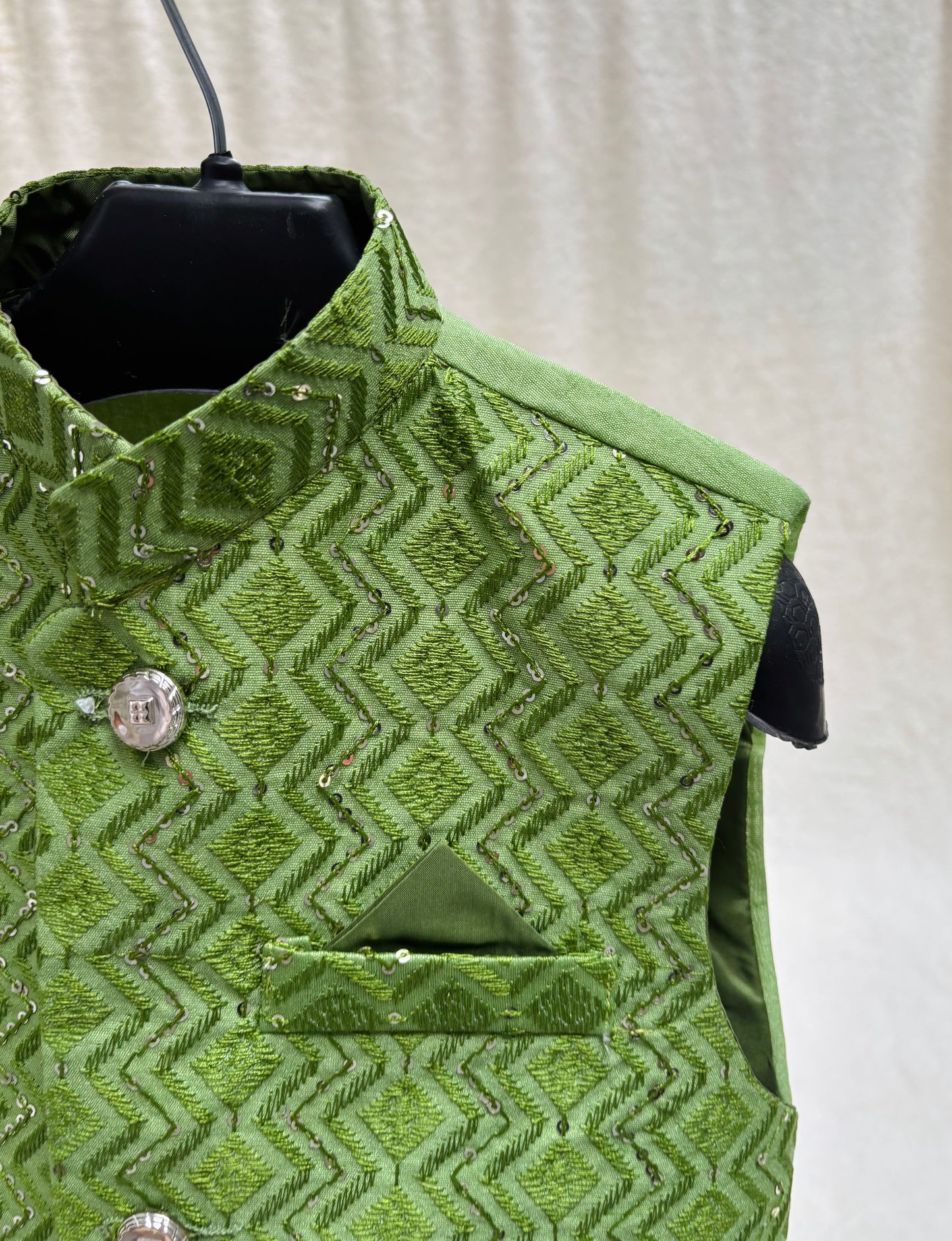 Green Embroidered Waistcoat