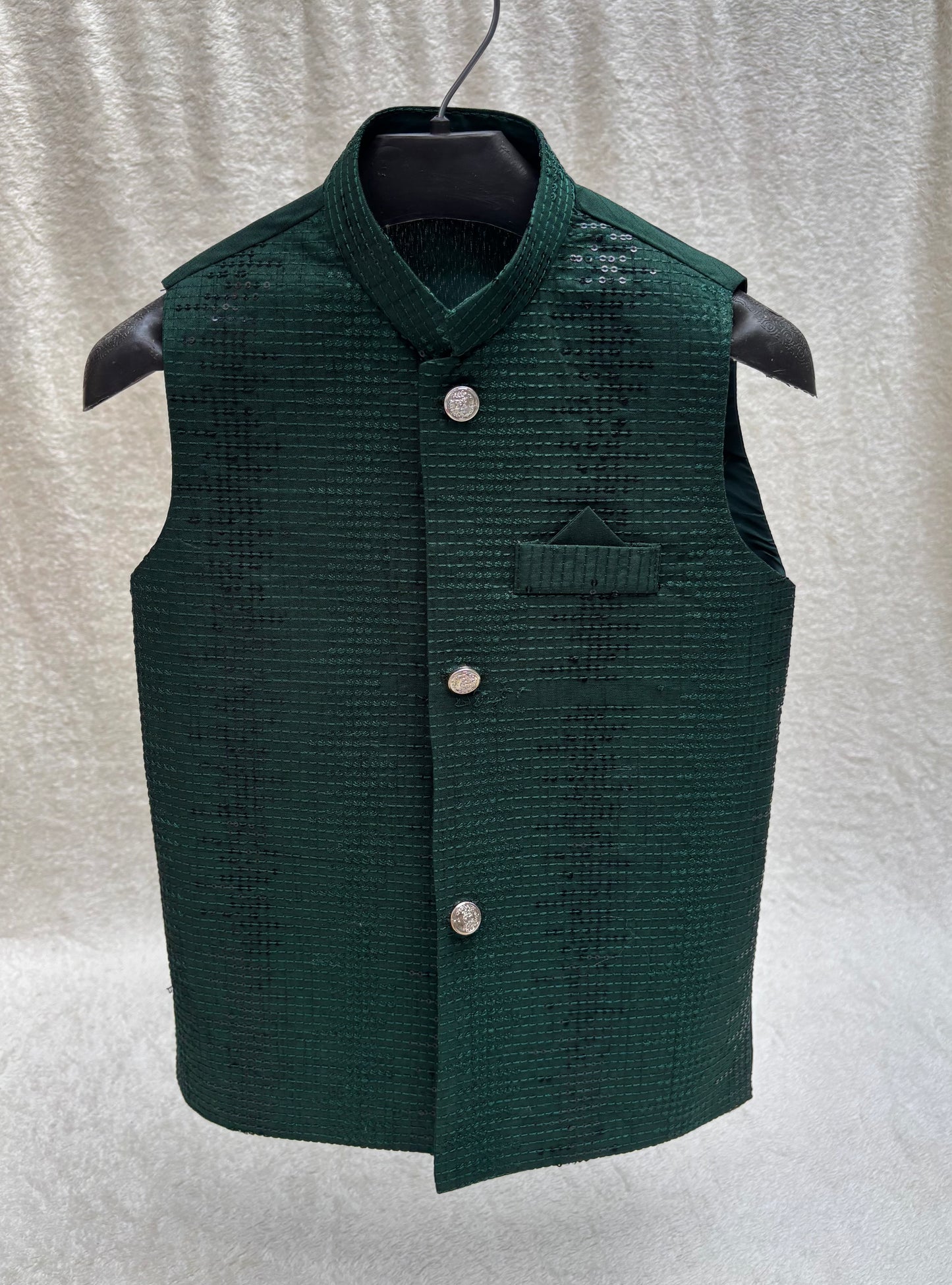 Emerald Green Embroidered Waistcoat