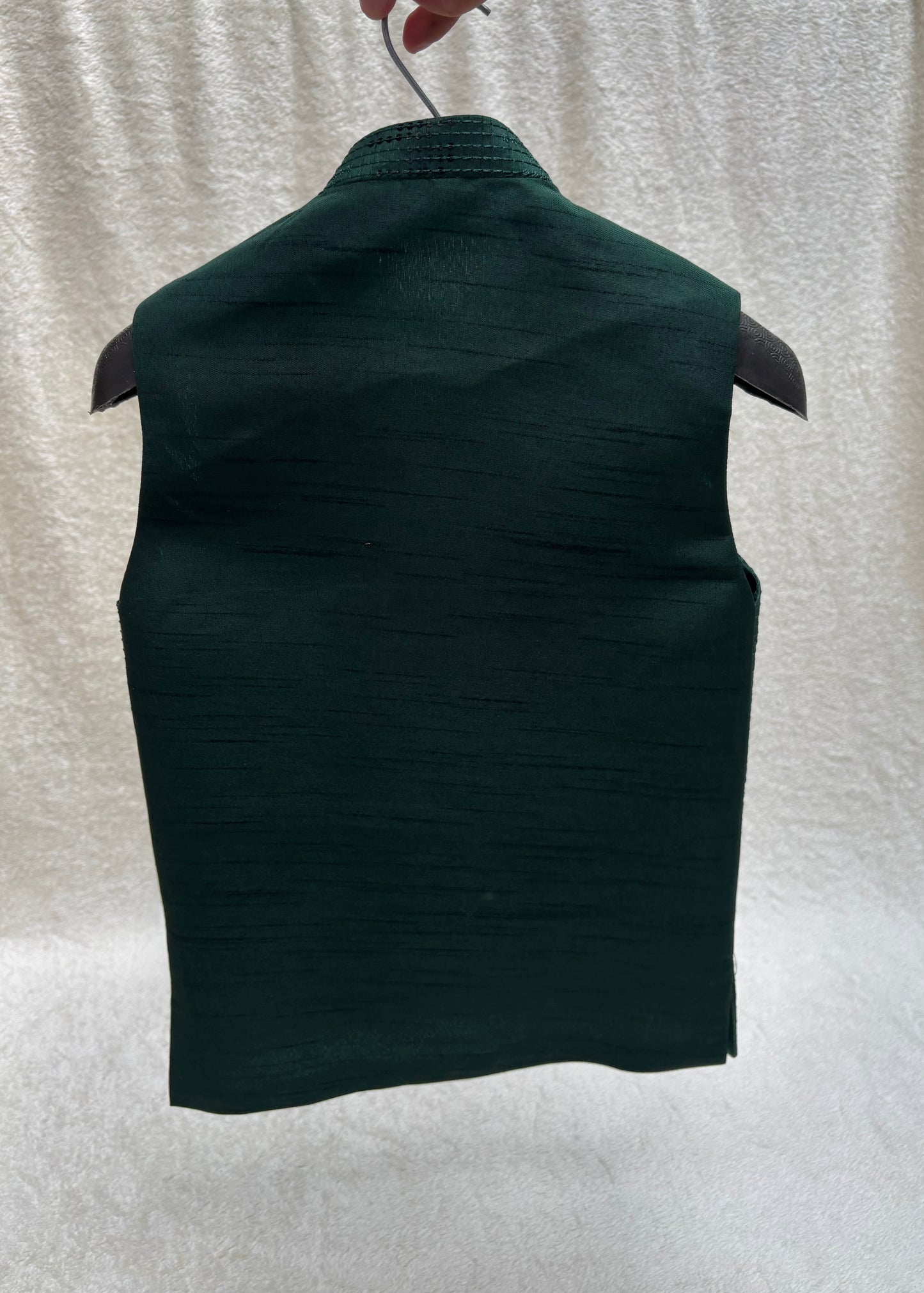 Emerald Green Embroidered Waistcoat