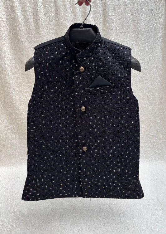 Black Embroidered Waistcoat (103)