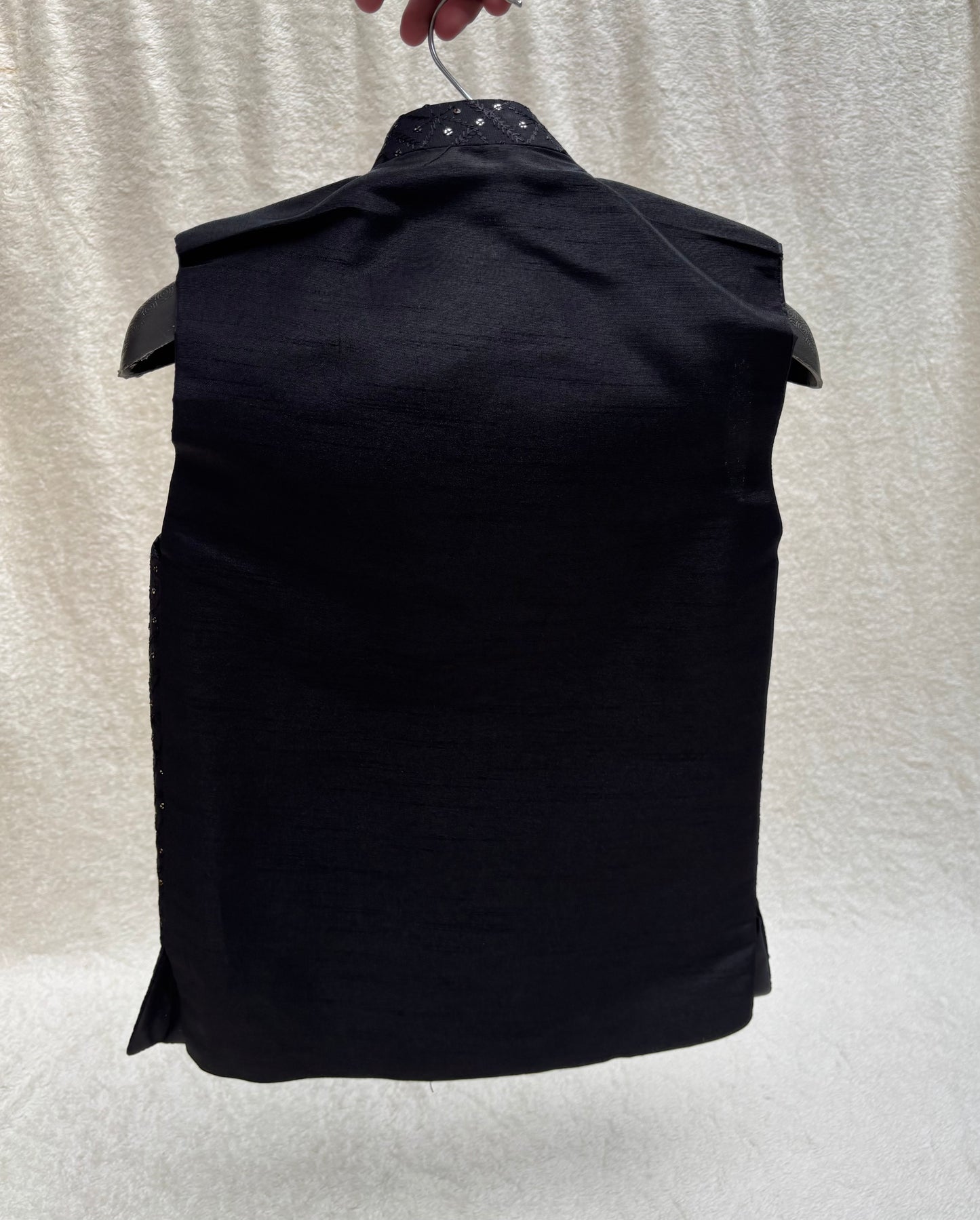 Black Embroidered Waistcoat (103)