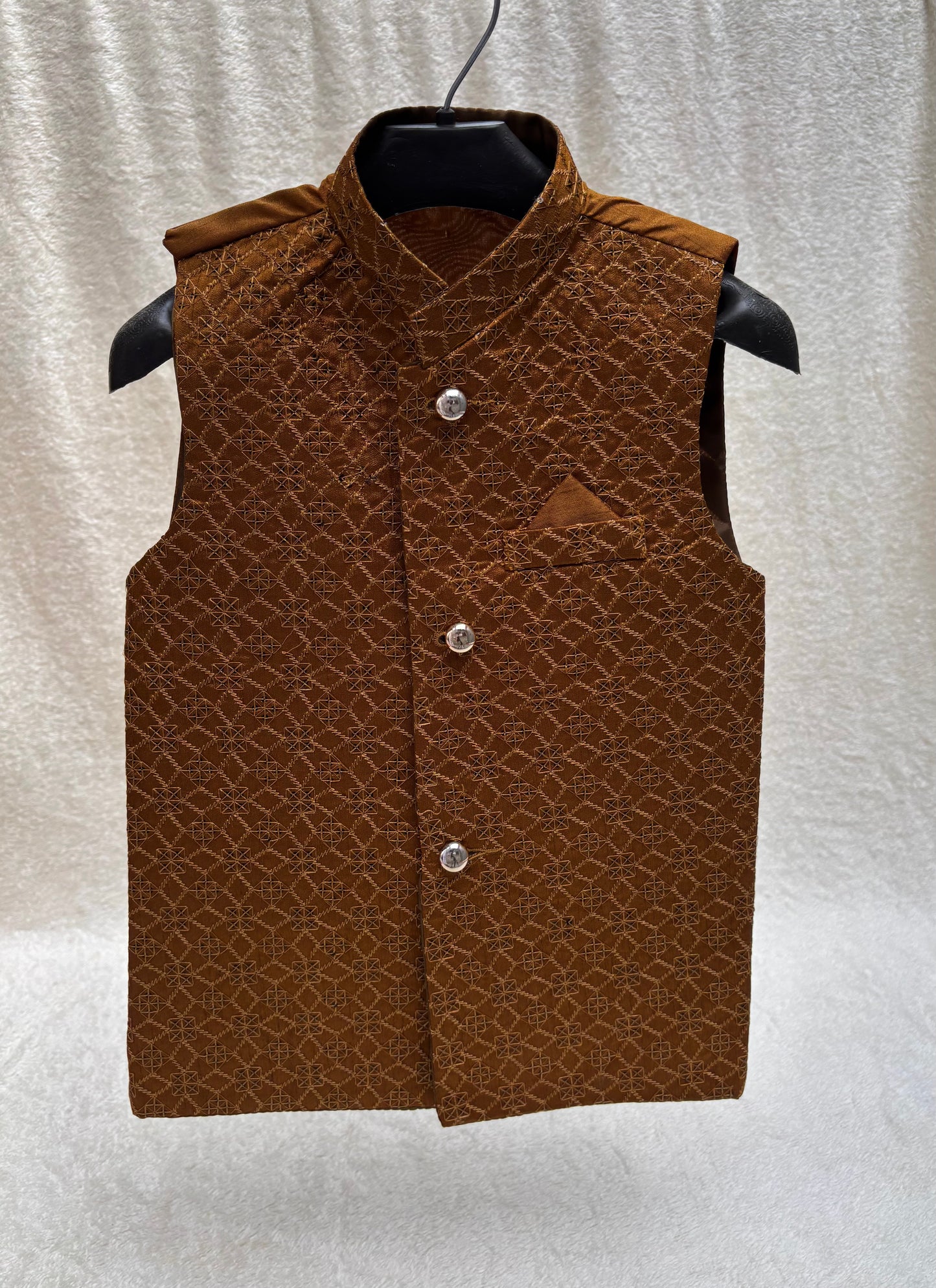 Rust Embroidered Waistcoat