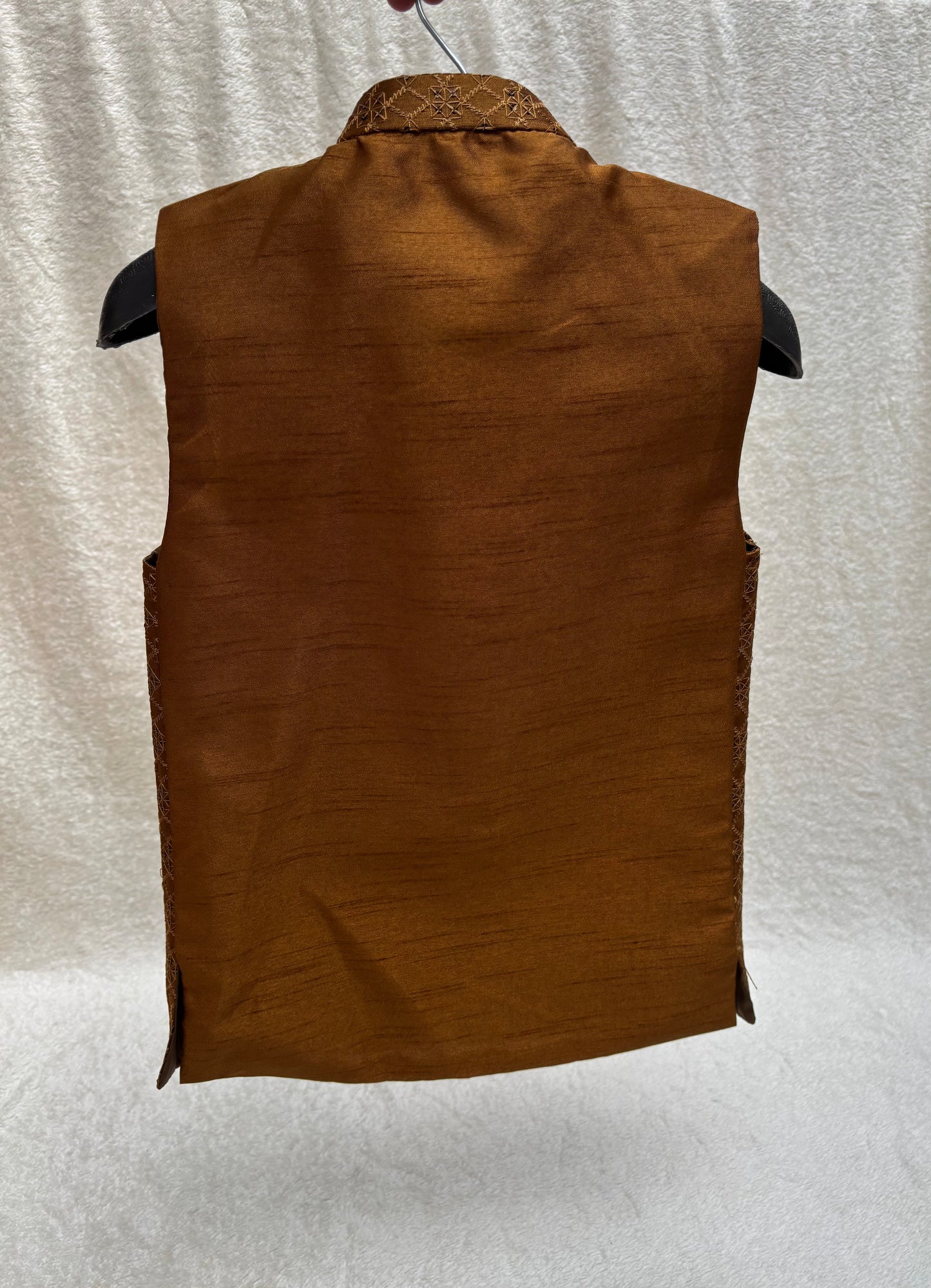 Rust Embroidered Waistcoat