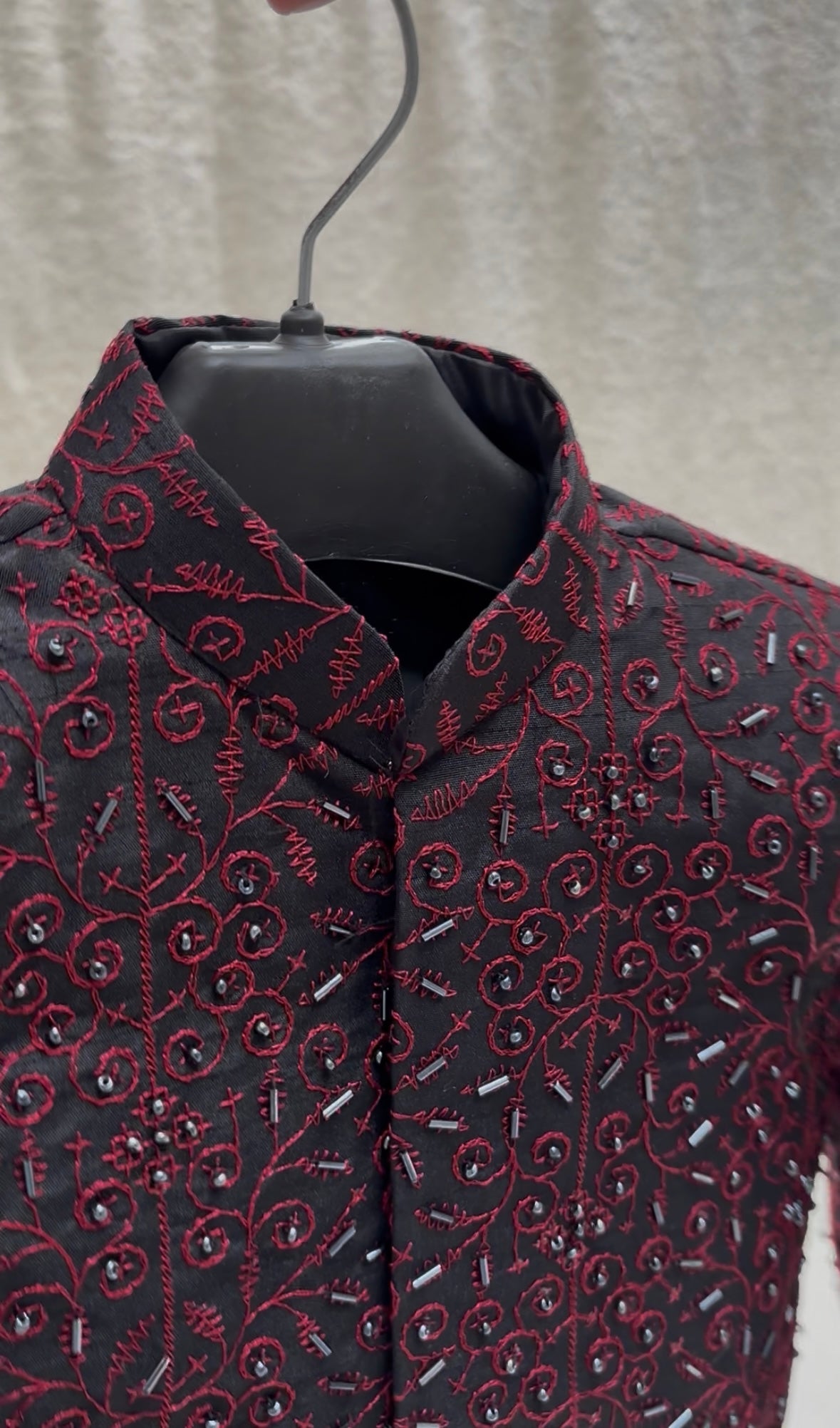 Maroon Sherwani Hand Worked