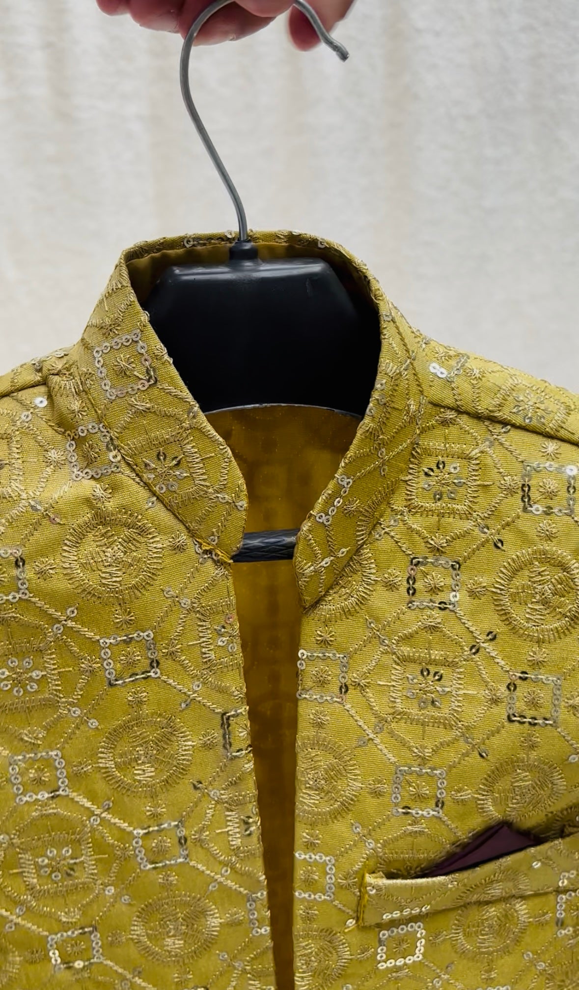 Pastel Yellow Front Open Prince Coat