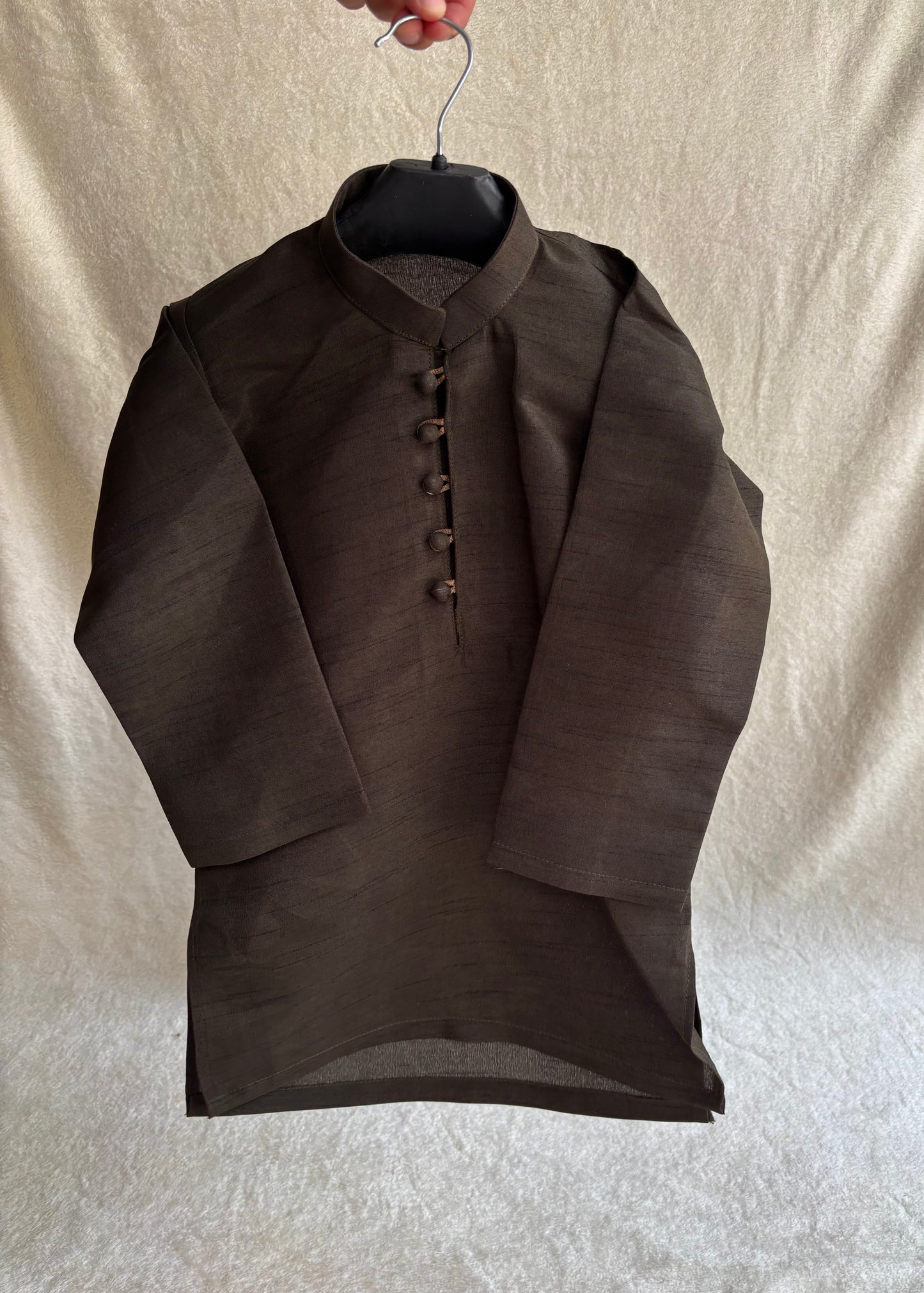 Dark Mehandi Embroidered Sherwani Suit